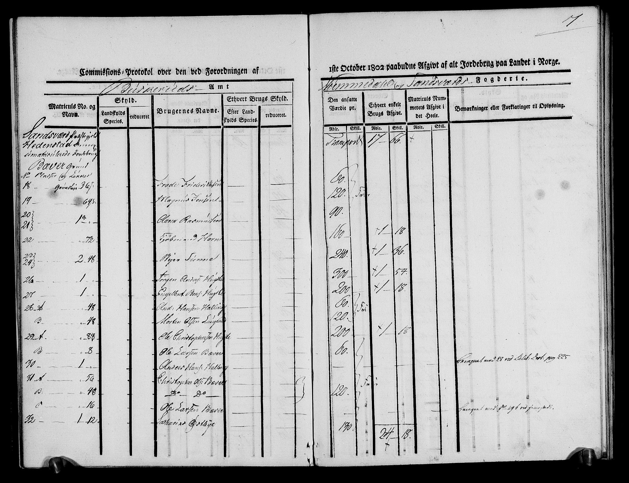 Rentekammeret inntil 1814, Realistisk ordnet avdeling, AV/RA-EA-4070/N/Ne/Nea/L0052: Numedal og Sandsvær fogderi. Kommisjonsprotokoll over umatrikulerte jordbruk i Hedenstad anneks, 1803, s. 9