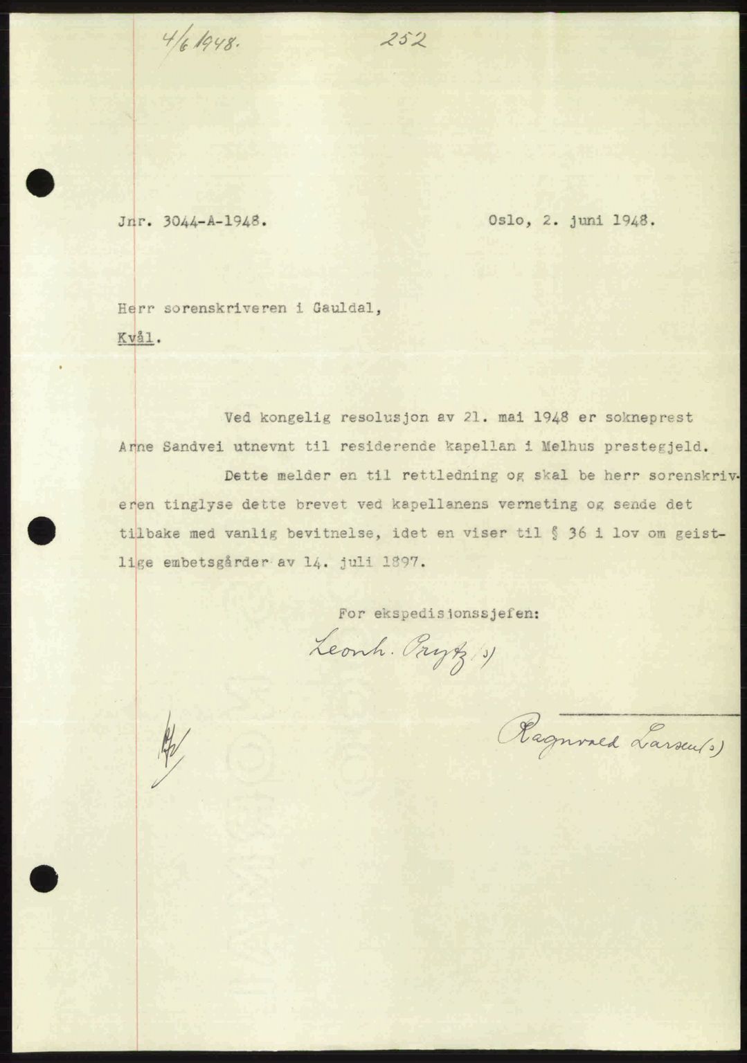 Gauldal sorenskriveri, SAT/A-0014/1/2/2C: Pantebok nr. A6, 1948-1948, Dagboknr: 674/1948
