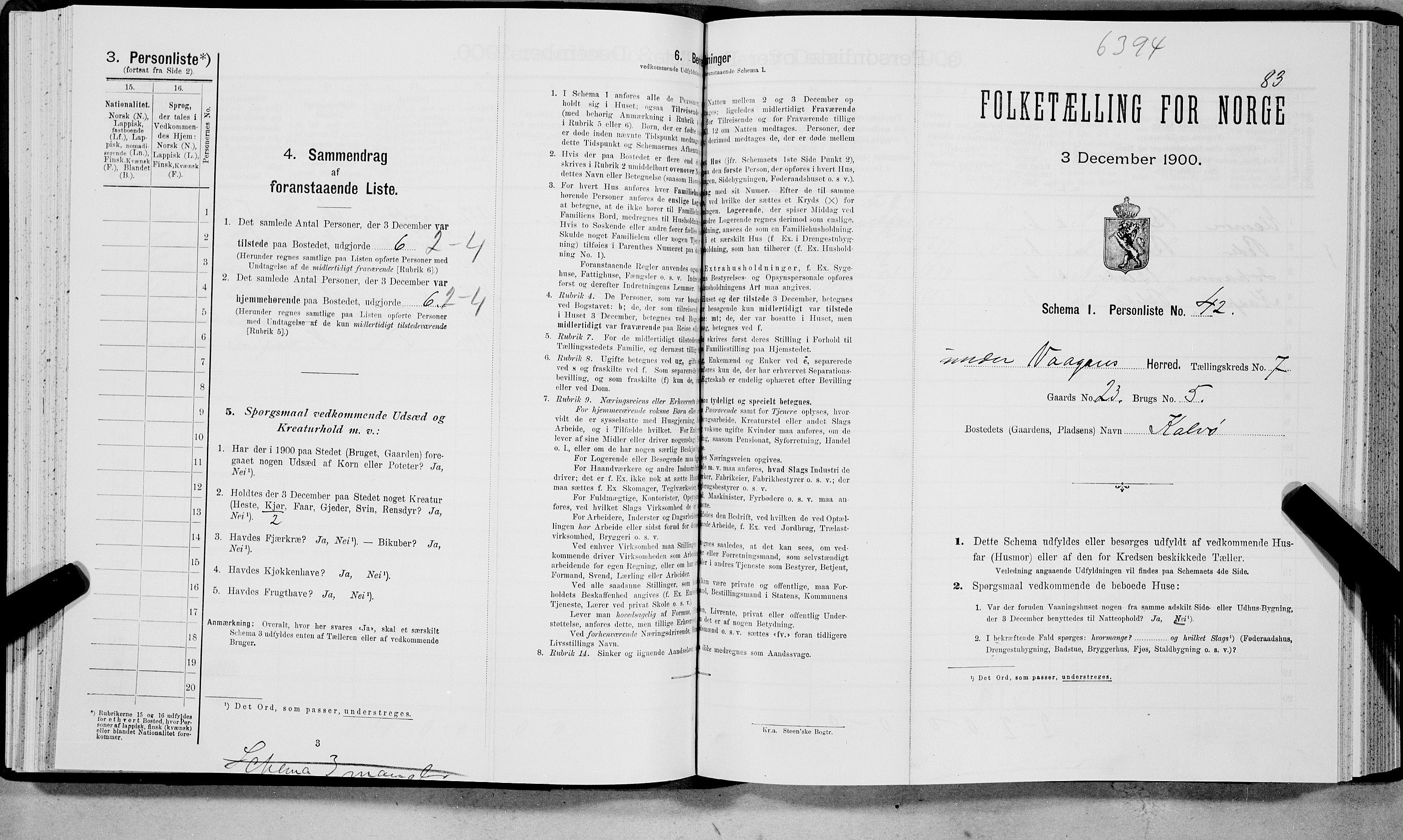 SAT, Folketelling 1900 for 1865 Vågan herred, 1900, s. 981