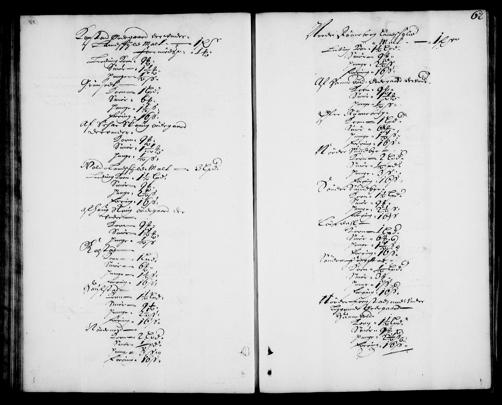 Rentekammeret inntil 1814, Realistisk ordnet avdeling, AV/RA-EA-4070/N/Na/L0003/0006: [XI h]: Tønsbergs amt og Larvik grevskaps jordebøker: / Tønsberg grevskaps jordebok, 1683, s. 61b-62a