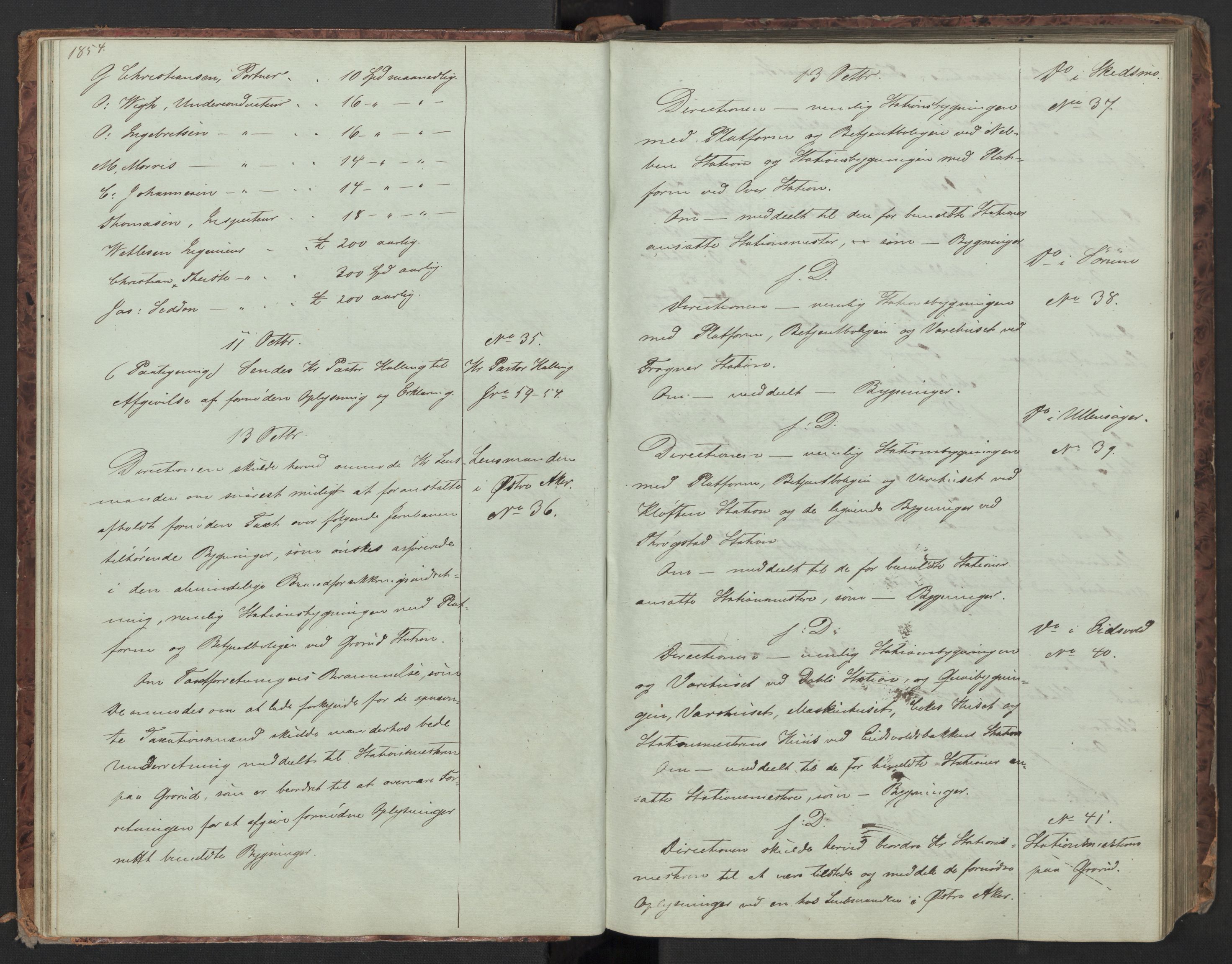 Norges statsbaner (NSB), Hovedbanen, AV/SAO-A-10210a/b/B/L0001: Kopibok, 1853-1855