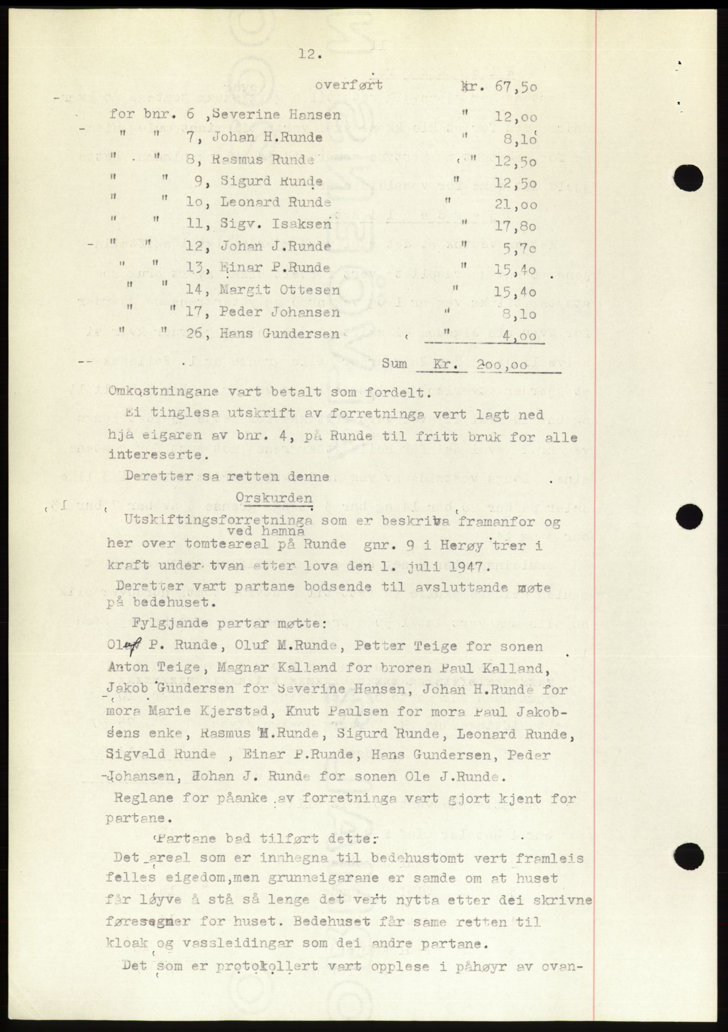 Søre Sunnmøre sorenskriveri, AV/SAT-A-4122/1/2/2C/L0081: Pantebok nr. 7A, 1947-1948, Dagboknr: 1899/1947