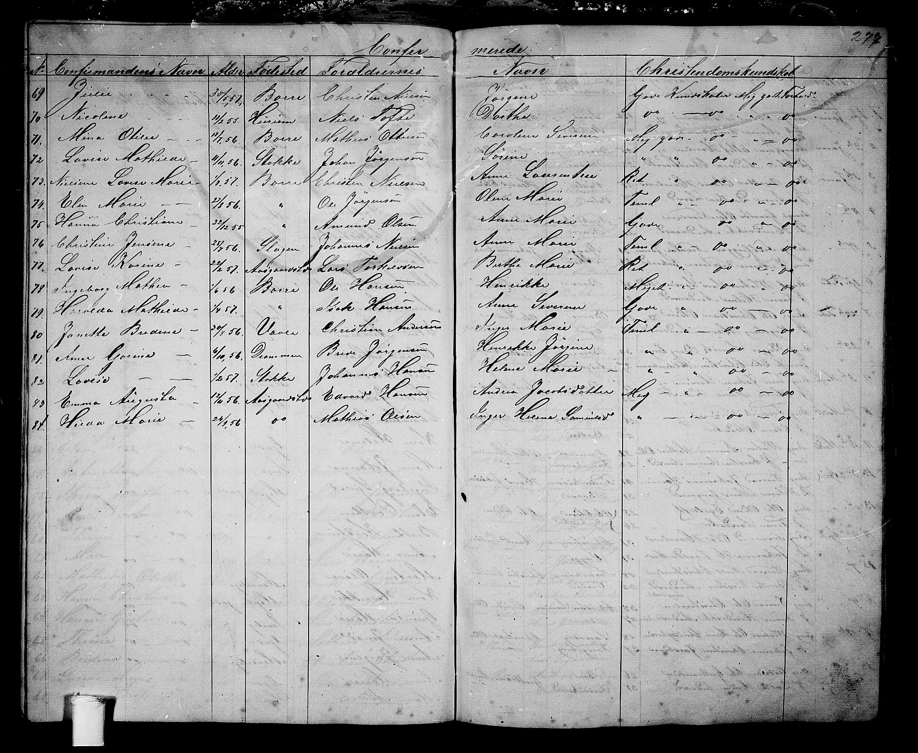 Borre kirkebøker, AV/SAKO-A-338/G/Ga/L0002: Klokkerbok nr. I 2, 1852-1871, s. 277