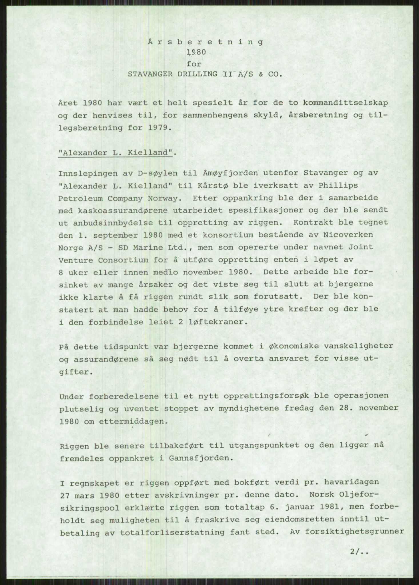 Pa 1503 - Stavanger Drilling AS, SAST/A-101906/A/Ac/L0002: Årsberetninger, 1979-1982, s. 106