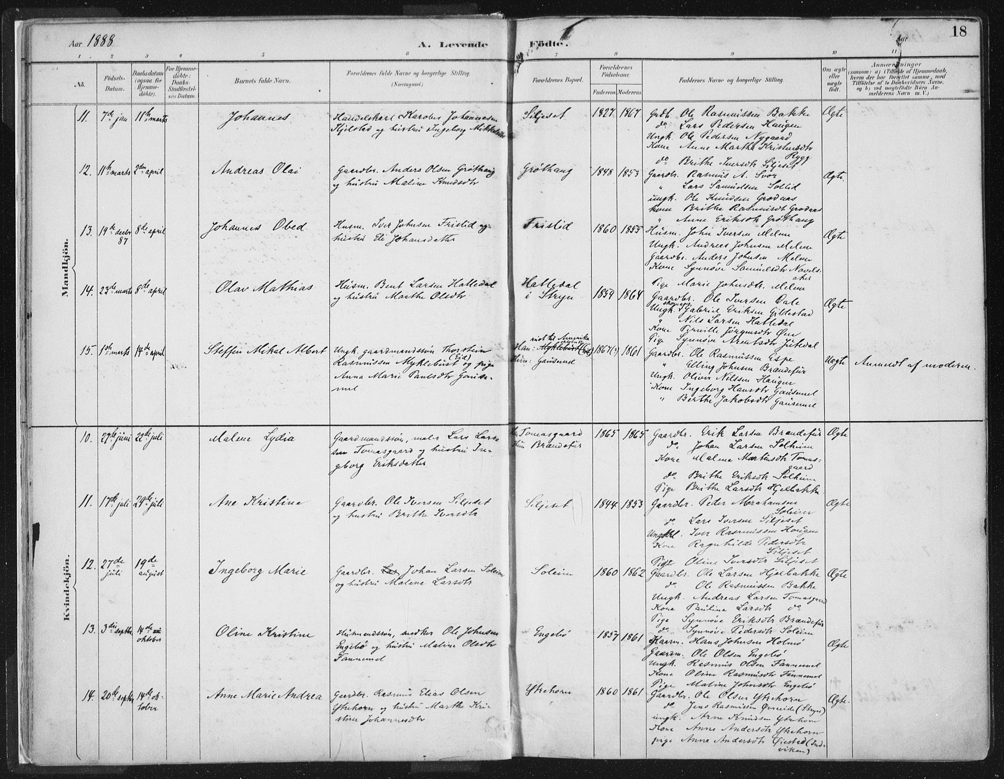 Hornindal sokneprestembete, AV/SAB-A-82401/H/Haa/Haaa/L0003/0001: Ministerialbok nr. A 3A, 1887-1917, s. 18
