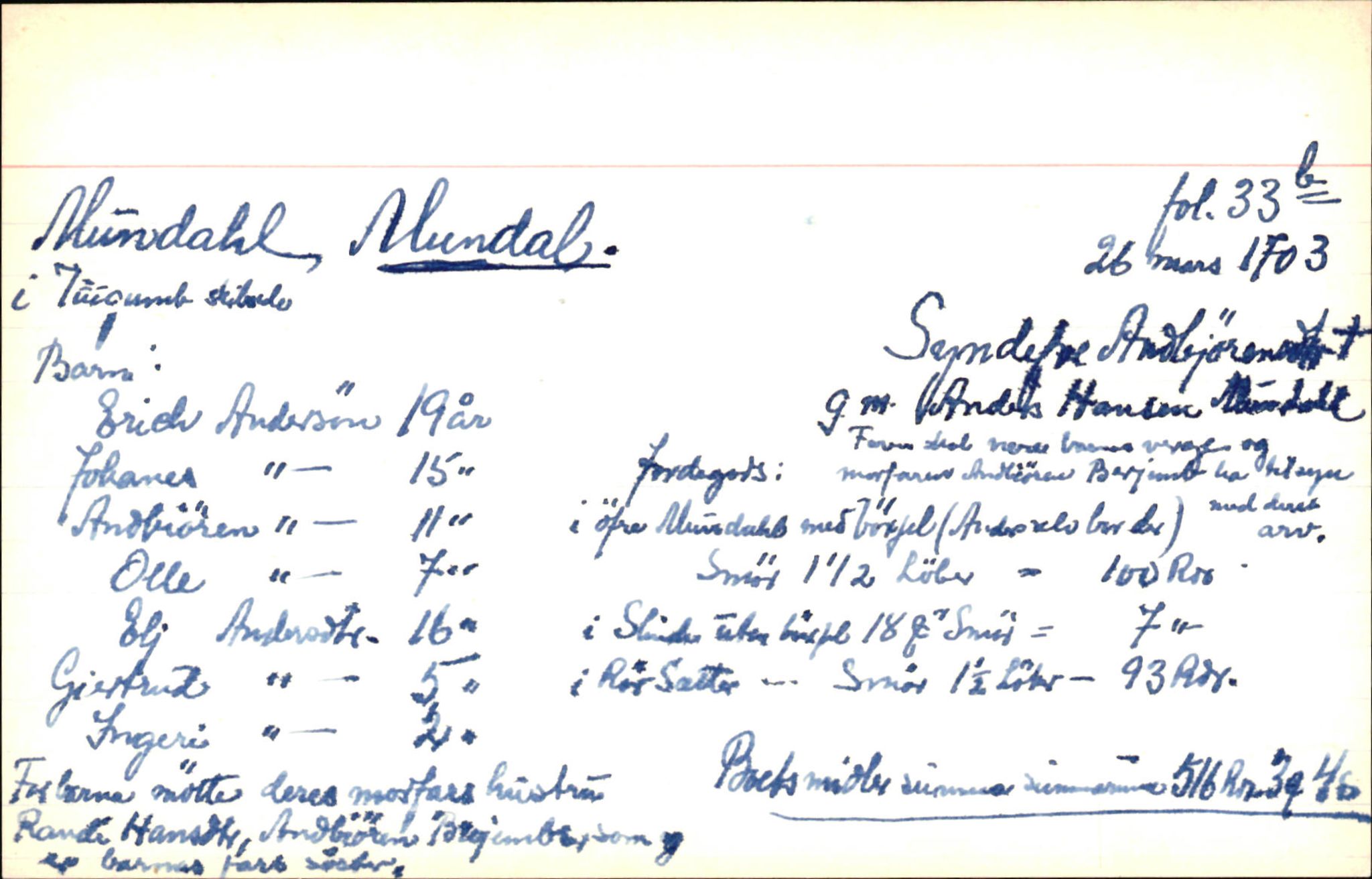 Skiftekort ved Statsarkivet i Bergen, SAB/SKIFTEKORT/006/L0001: Skifteprotokoll nr. 1-2, 1698-1720, s. 442