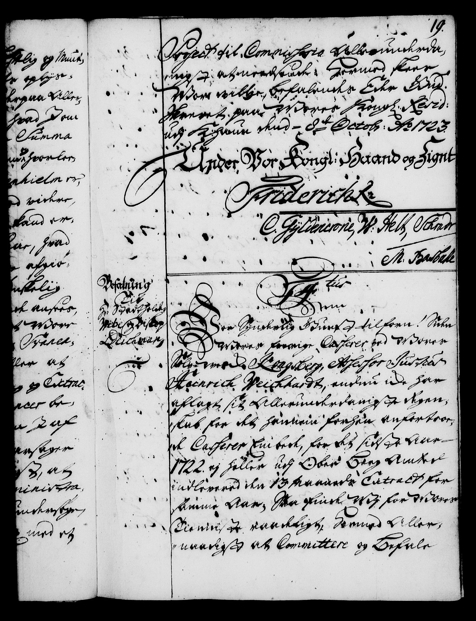 Rentekammeret, Kammerkanselliet, AV/RA-EA-3111/G/Gg/Gga/L0002: Norsk ekspedisjonsprotokoll med register (merket RK 53.2), 1723-1727, s. 19