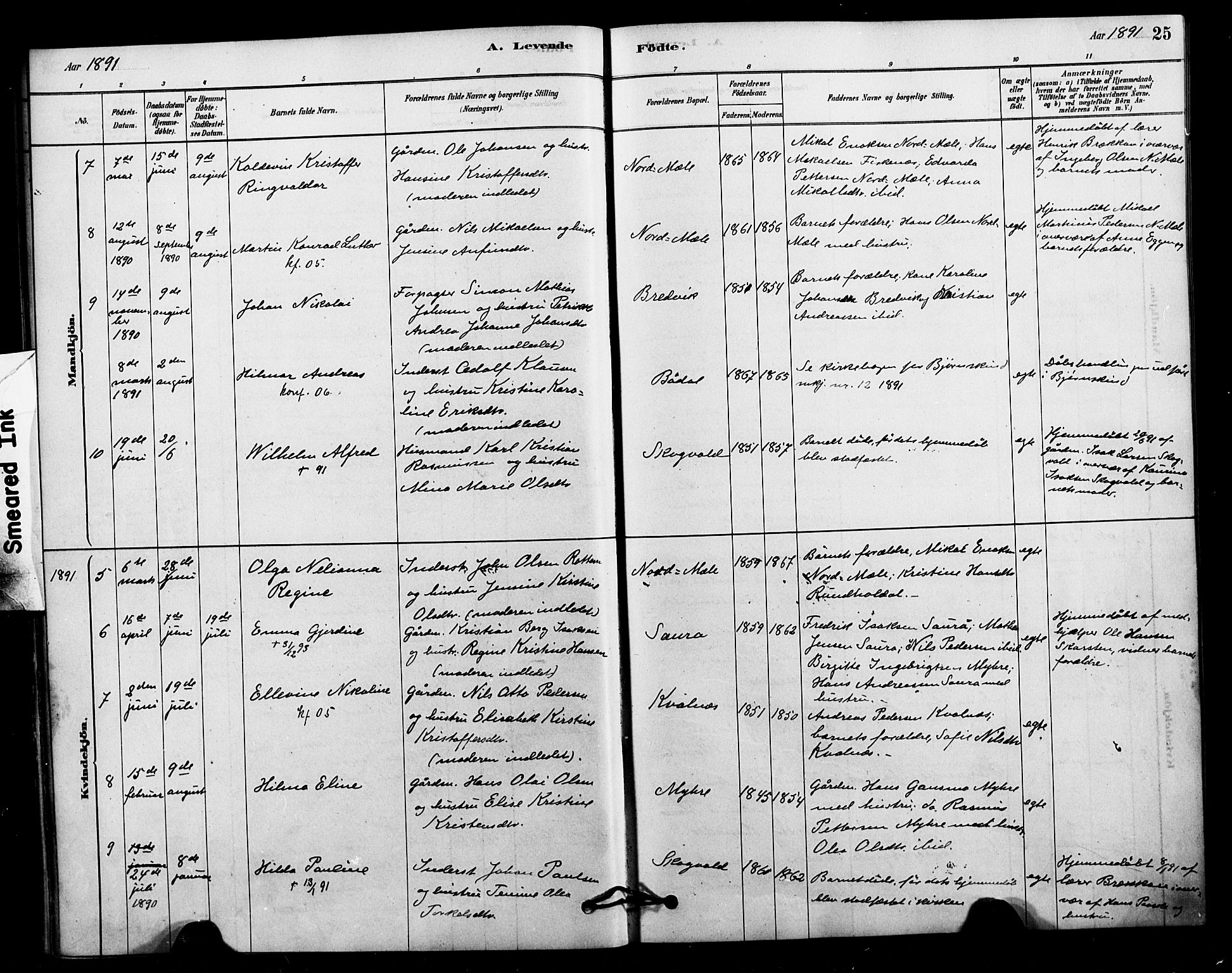 Ministerialprotokoller, klokkerbøker og fødselsregistre - Nordland, AV/SAT-A-1459/897/L1399: Ministerialbok nr. 897C06, 1881-1896, s. 25