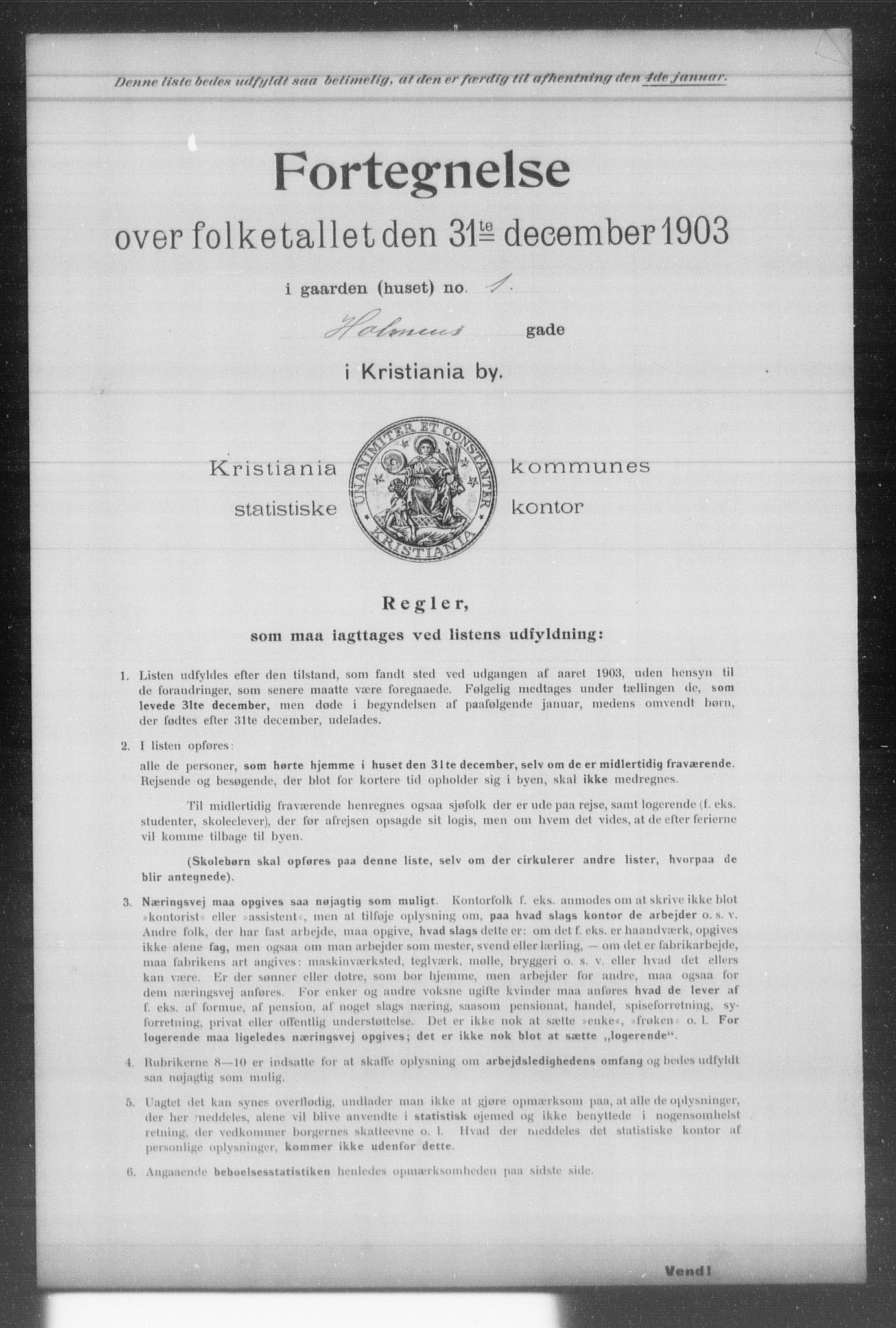 OBA, Kommunal folketelling 31.12.1903 for Kristiania kjøpstad, 1903, s. 8001