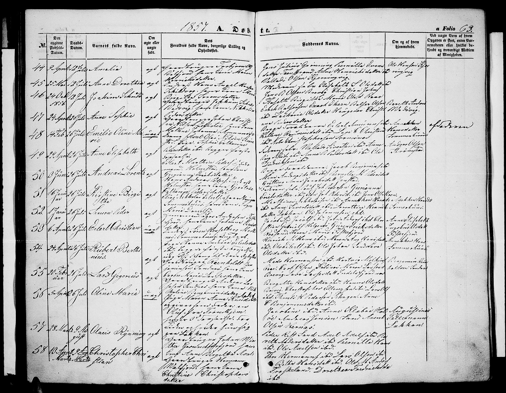 Ministerialprotokoller, klokkerbøker og fødselsregistre - Nordland, AV/SAT-A-1459/888/L1265: Klokkerbok nr. 888C03, 1850-1863, s. 63