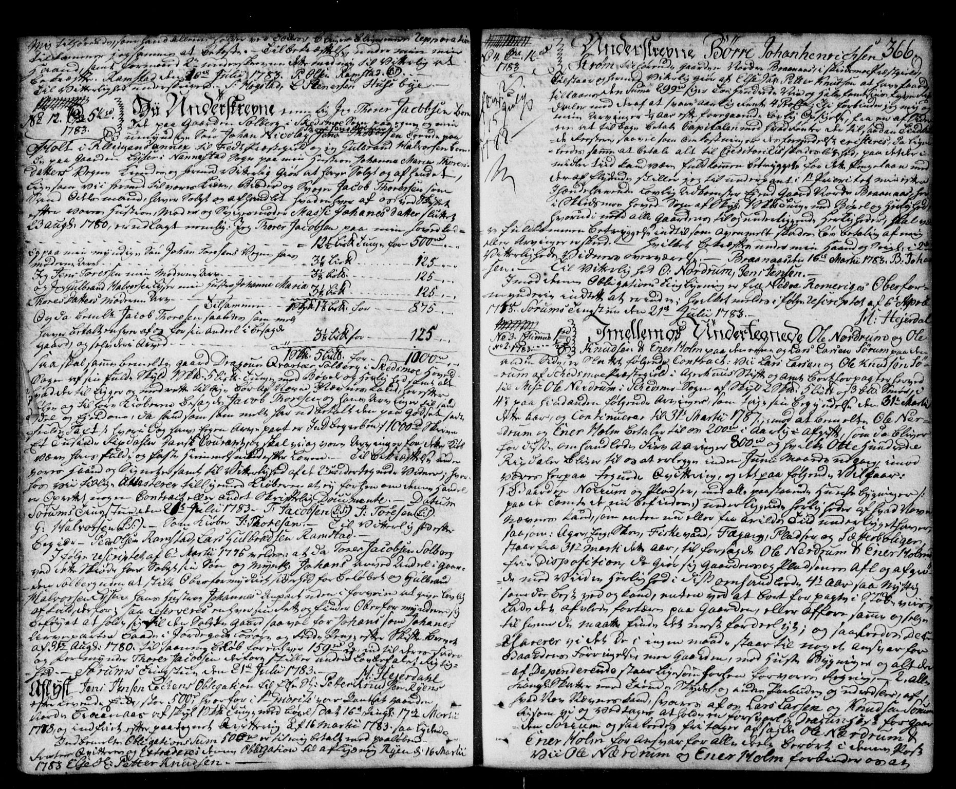 Nedre Romerike sorenskriveri, SAO/A-10469/G/Gb/Gba/L0007: Pantebok nr. 7, 1777-1785, s. 366