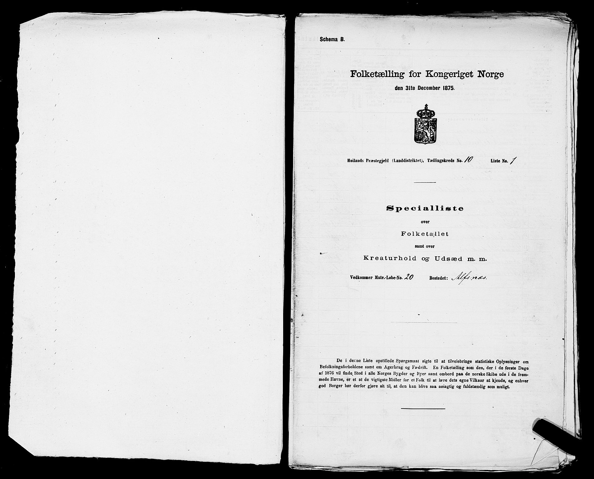 SAST, Folketelling 1875 for 1123L Høyland prestegjeld, Høyland sokn, 1875, s. 1224