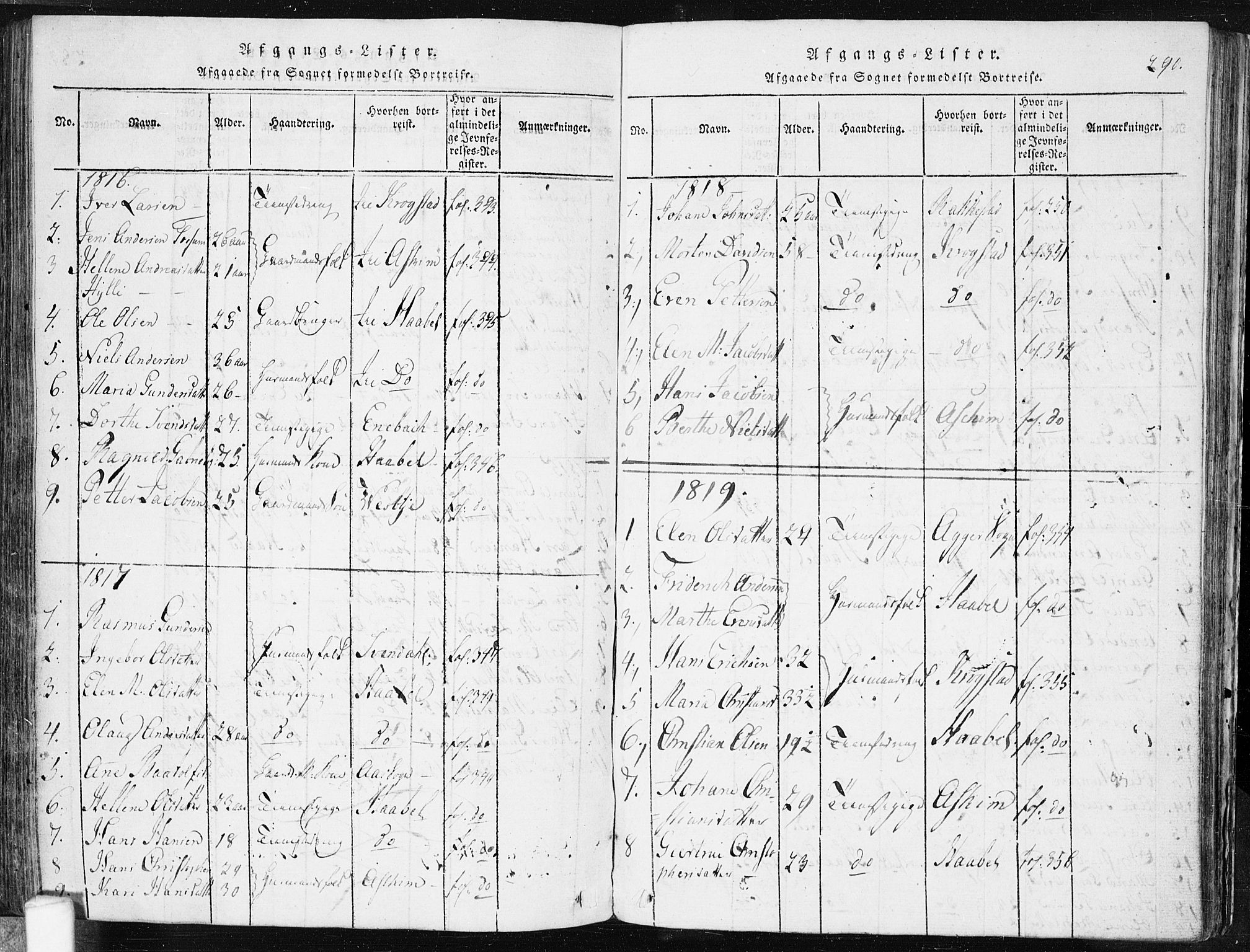 Spydeberg prestekontor Kirkebøker, SAO/A-10924/F/Fa/L0004: Ministerialbok nr. I 4, 1814-1841, s. 290