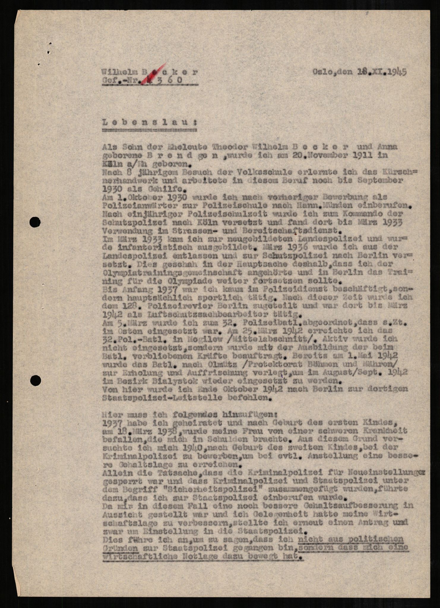 Forsvaret, Forsvarets overkommando II, AV/RA-RAFA-3915/D/Db/L0002: CI Questionaires. Tyske okkupasjonsstyrker i Norge. Tyskere., 1945-1946, s. 346