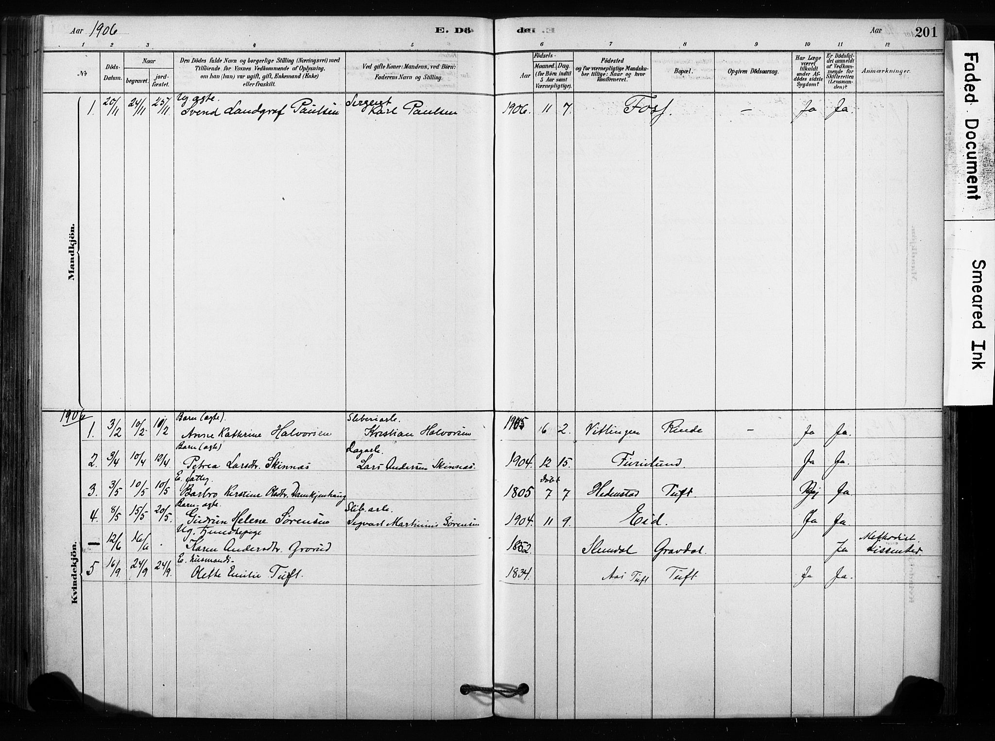 Sandsvær kirkebøker, AV/SAKO-A-244/F/Fc/L0001: Ministerialbok nr. III 1, 1878-1923, s. 201