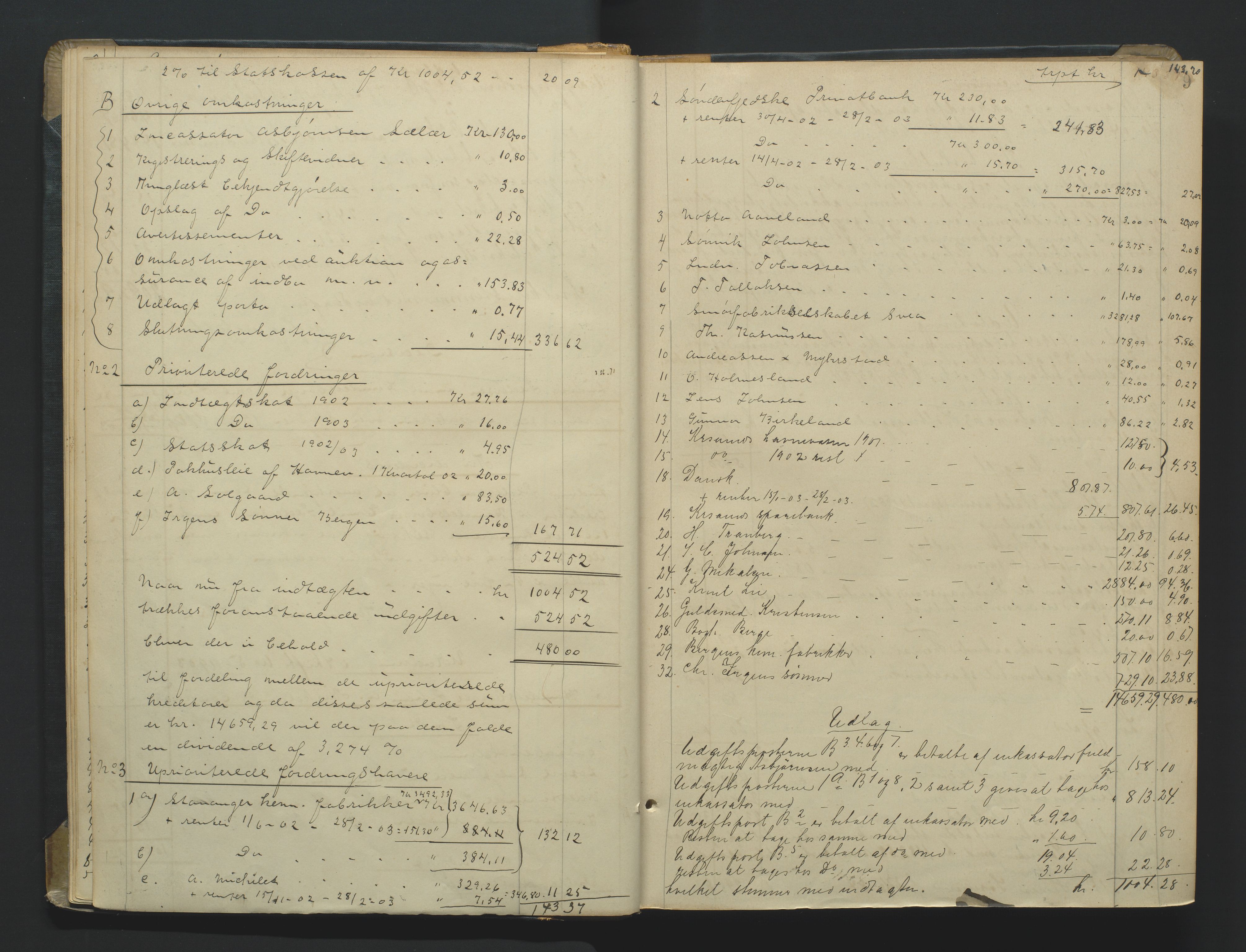 Kristiansand byrett, AV/SAK-1223-0001/H/Hc/L0060: Skifteutlodningsprotokoll nr. 6, med register, 1903-1916, s. 9