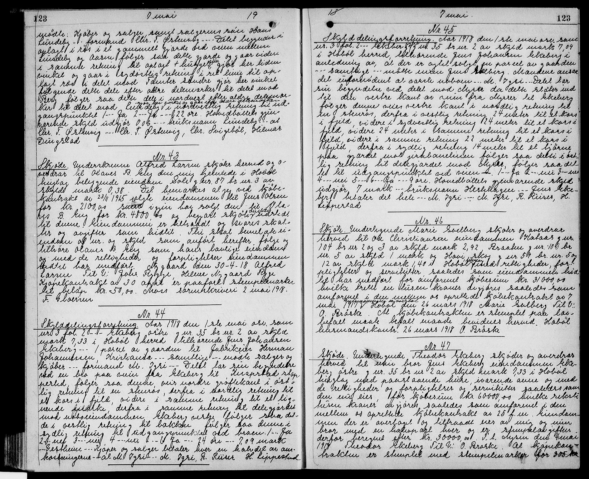 Moss sorenskriveri, SAO/A-10168: Pantebok nr. 26a, 1917-1918, s. 123