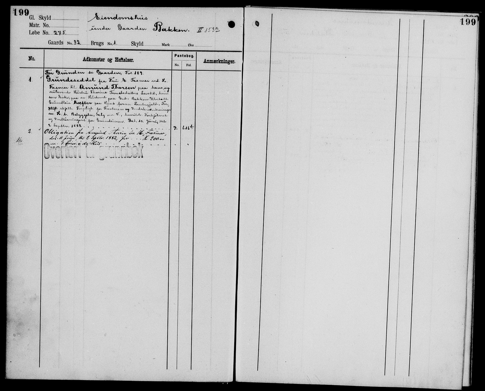 Midhordland sorenskriveri, AV/SAB-A-3001/1/G/Ga/Gab/L0106: Panteregister nr. II.A.b.106, s. 199