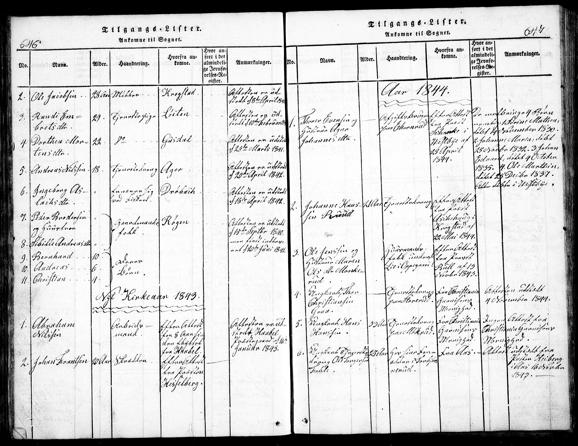 Nesodden prestekontor Kirkebøker, SAO/A-10013/G/Ga/L0001: Klokkerbok nr. I 1, 1814-1847, s. 646-647