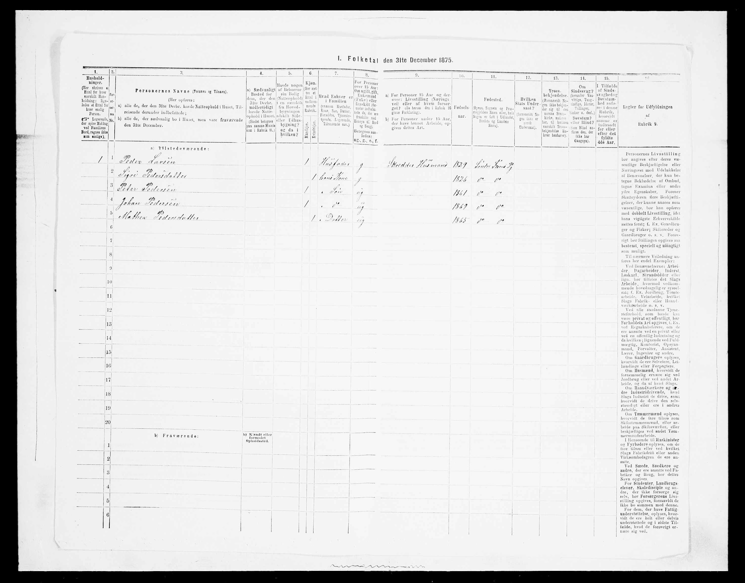 SAH, Folketelling 1875 for 0519P Sør-Fron prestegjeld, 1875, s. 549