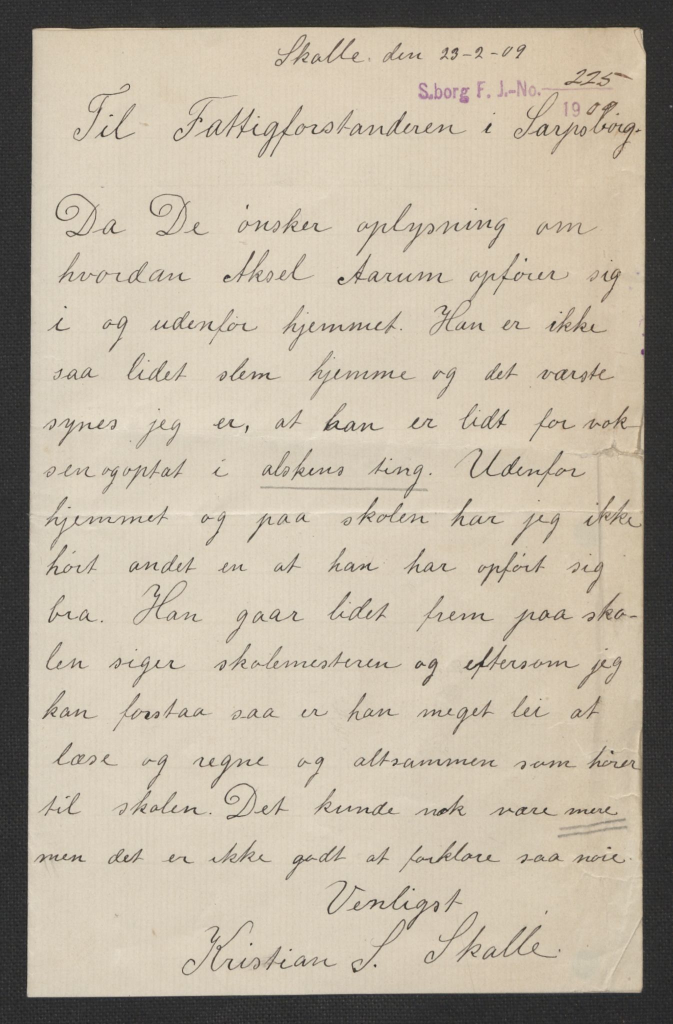 Falstad skolehjem, AV/RA-S-1676/E/Eb/L0009: Elevmapper løpenr. 189-209, 1909-1916, s. 228