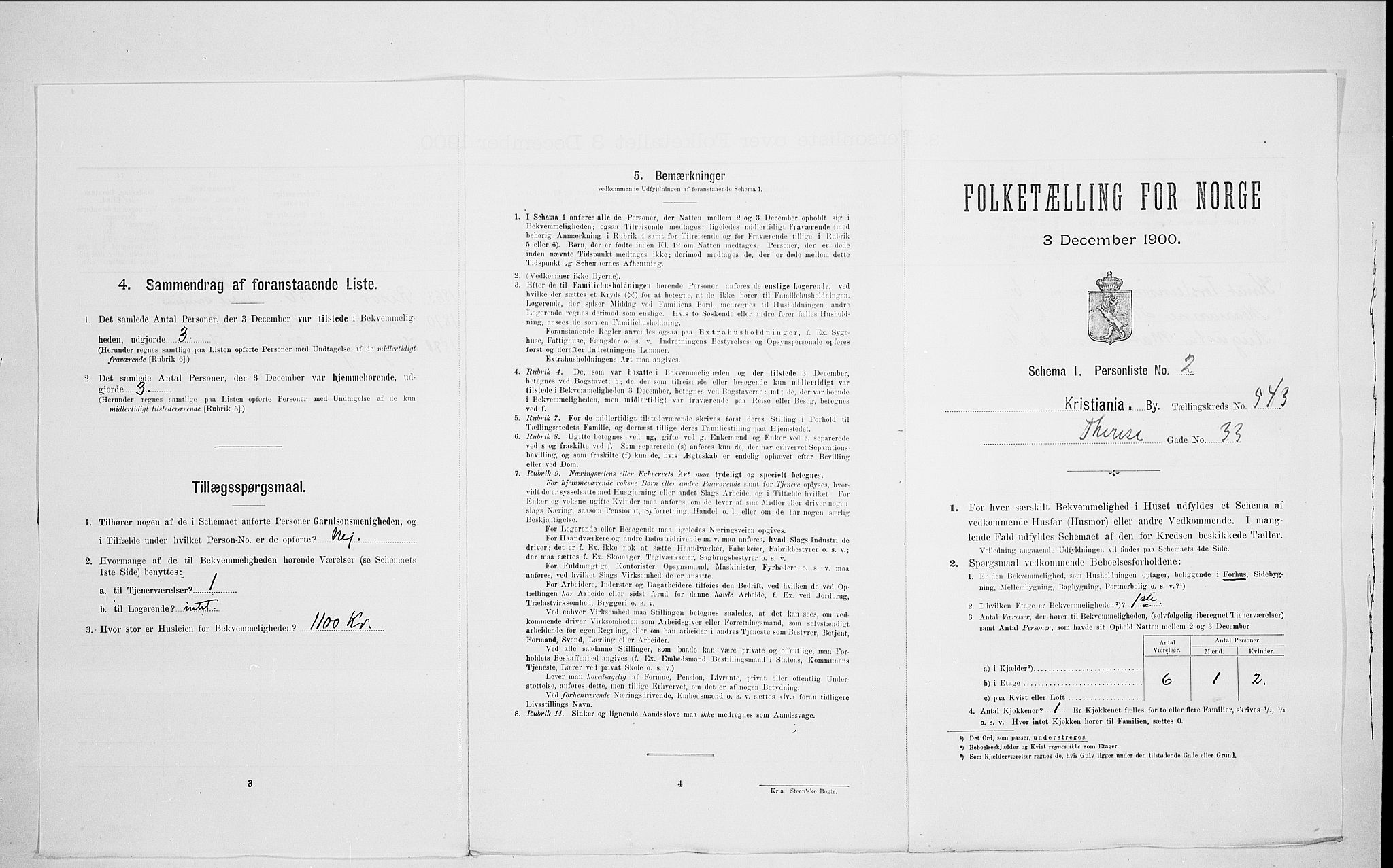 SAO, Folketelling 1900 for 0301 Kristiania kjøpstad, 1900, s. 97181