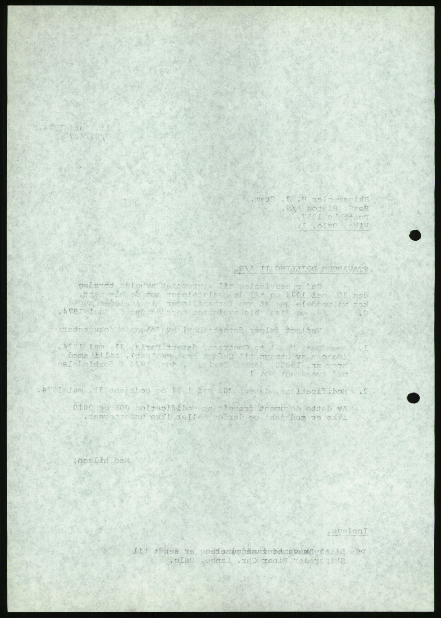 Pa 1503 - Stavanger Drilling AS, SAST/A-101906/A/Ab/Abc/L0006: Styrekorrespondanse Stavanger Drilling II A/S, 1974-1977, s. 306