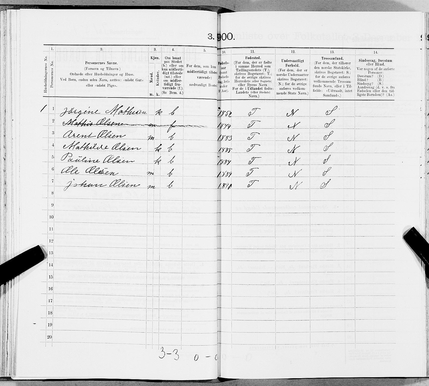 SAT, Folketelling 1900 for 1821 Stamnes herred, 1900, s. 1110