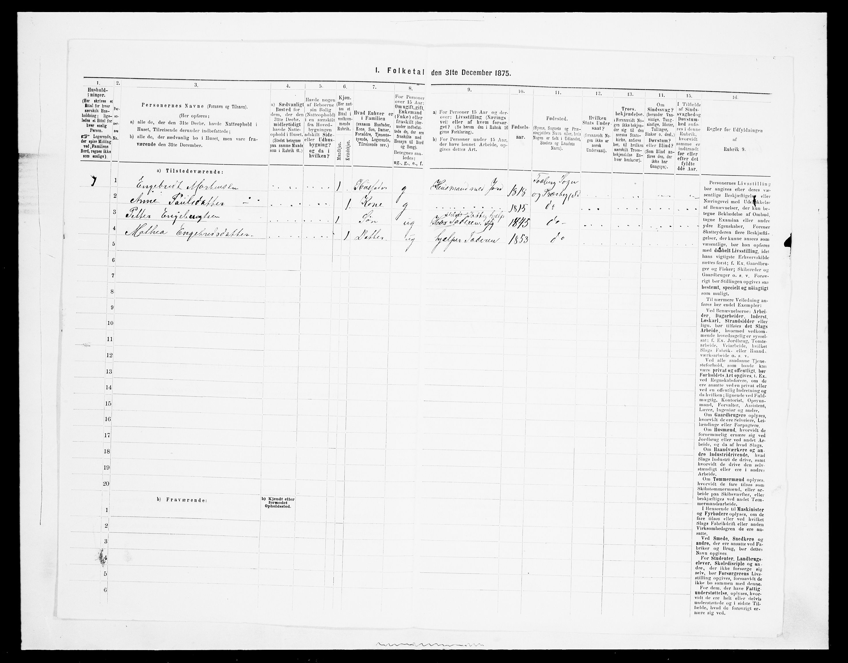 SAH, Folketelling 1875 for 0524L Fåberg prestegjeld, Fåberg sokn og Lillehammer landsokn, 1875, s. 839