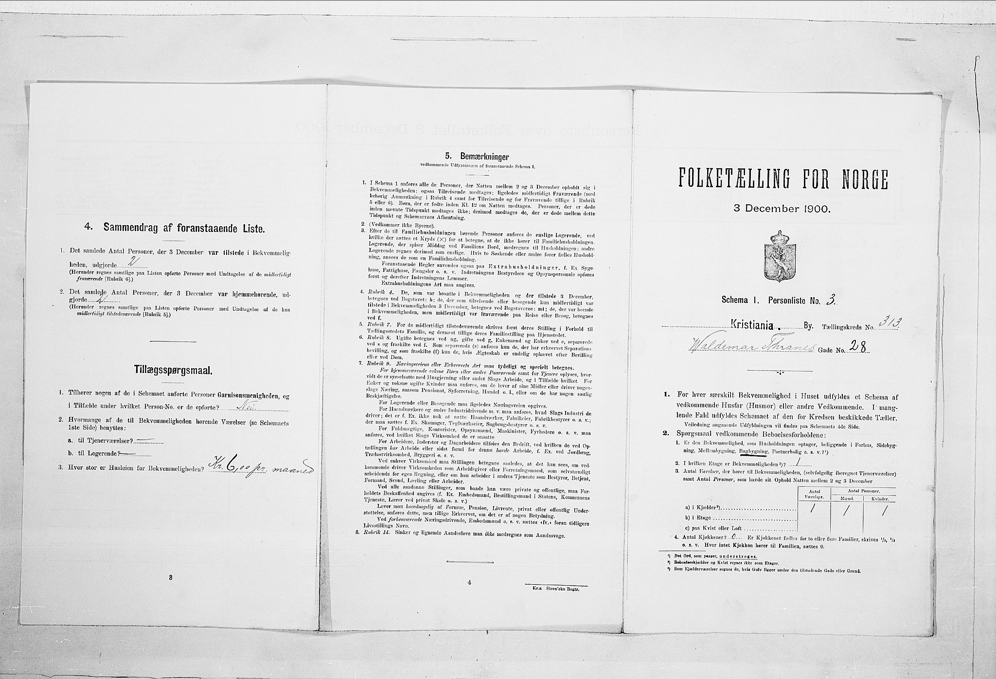 SAO, Folketelling 1900 for 0301 Kristiania kjøpstad, 1900, s. 110451