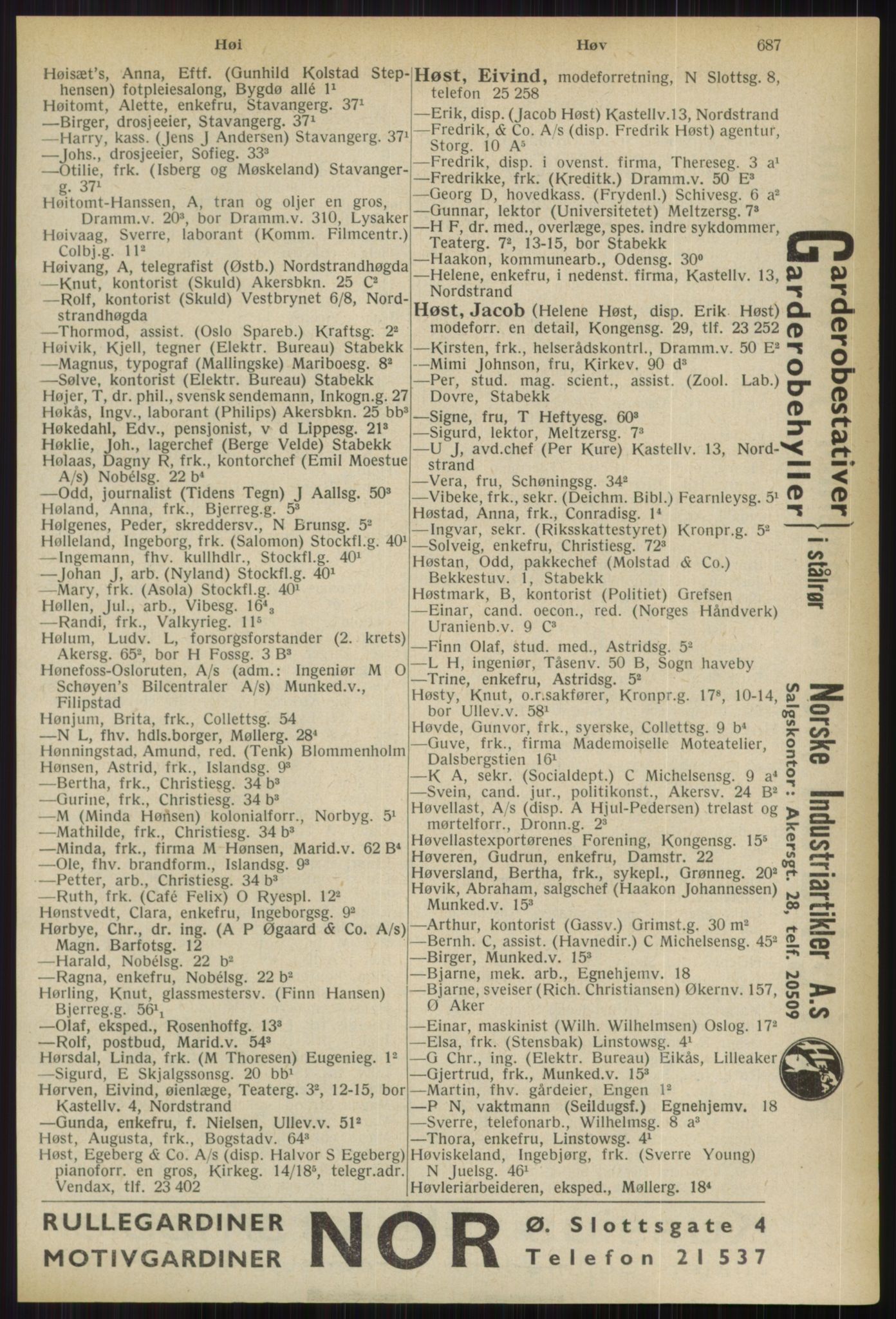 Kristiania/Oslo adressebok, PUBL/-, 1936, s. 687