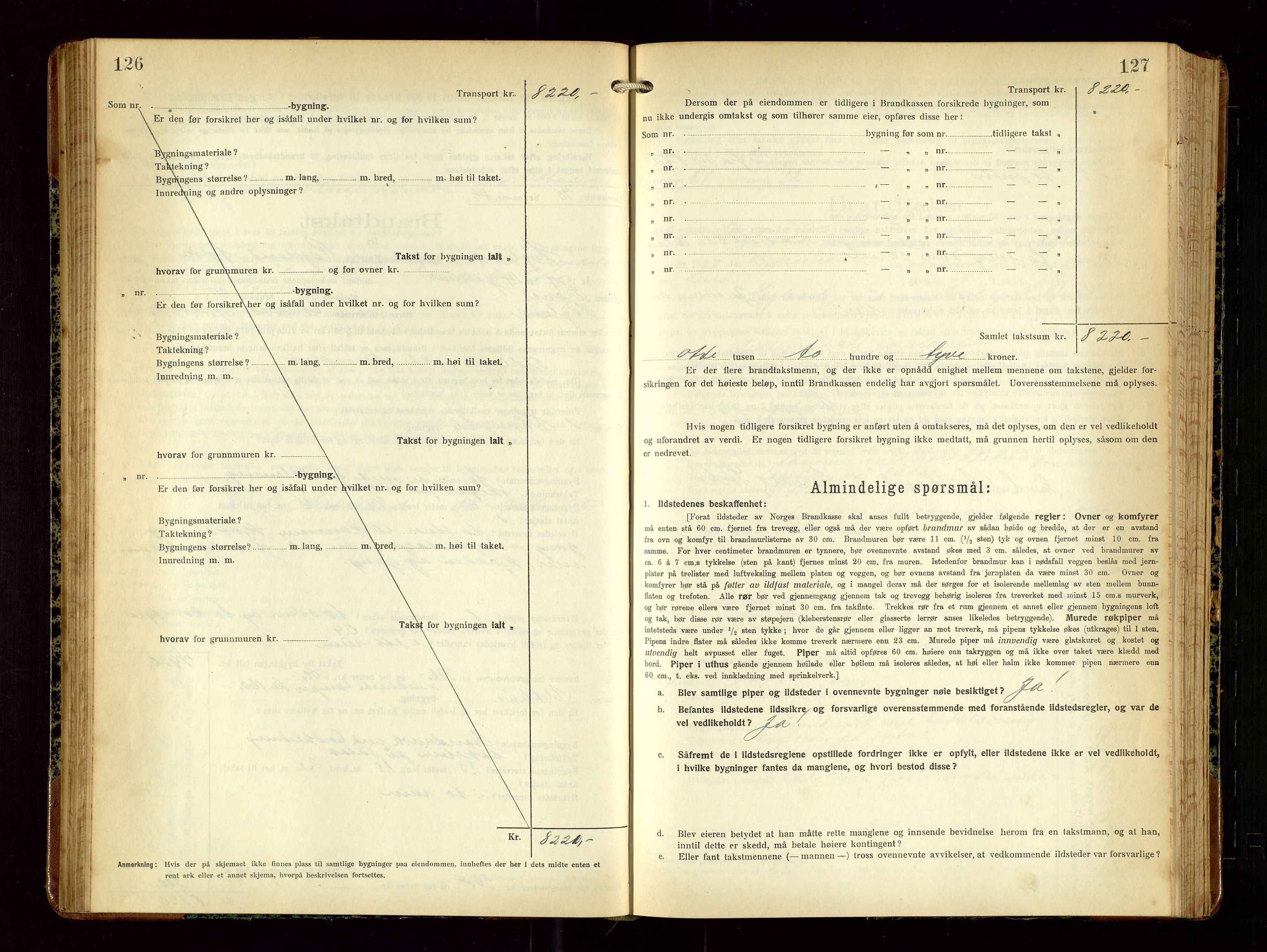 Høyland/Sandnes lensmannskontor, SAST/A-100166/Gob/L0004: "Brandtakstprotokol", 1924-1933, s. 126-127