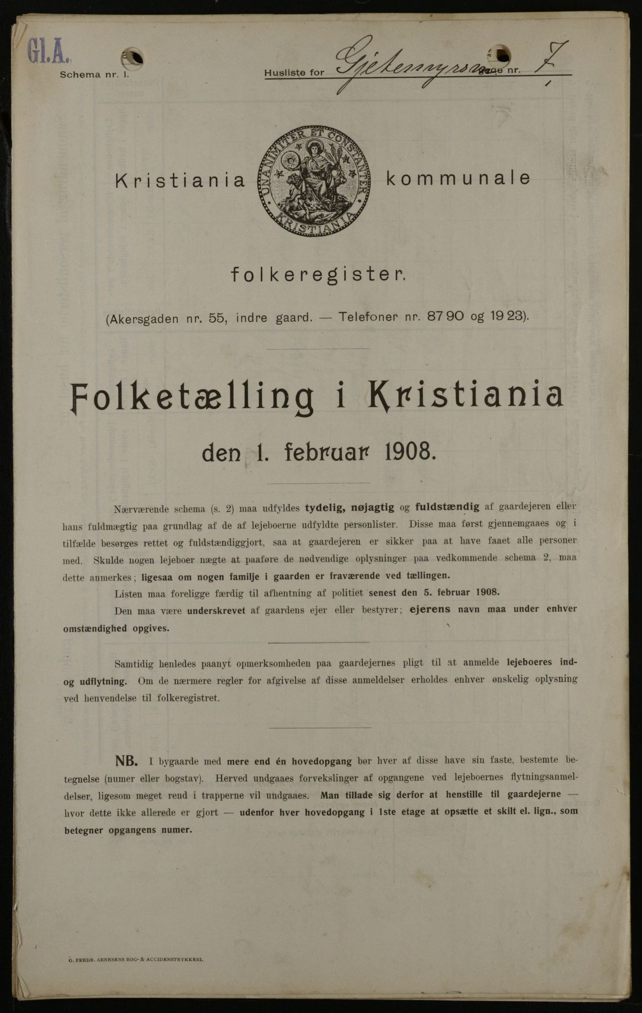 OBA, Kommunal folketelling 1.2.1908 for Kristiania kjøpstad, 1908, s. 25924