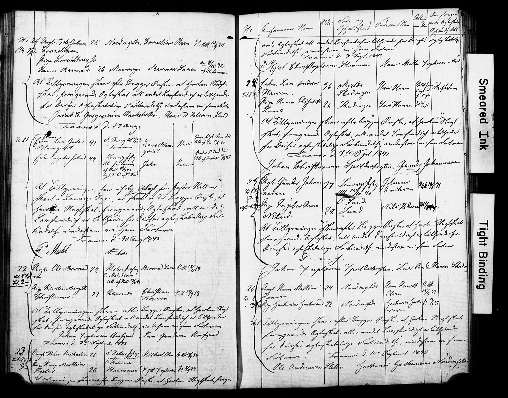 Tromsø sokneprestkontor/stiftsprosti/domprosti, AV/SATØ-S-1343/H/Hc/L0096: Lysningsprotokoll nr. 96, 1838-1851
