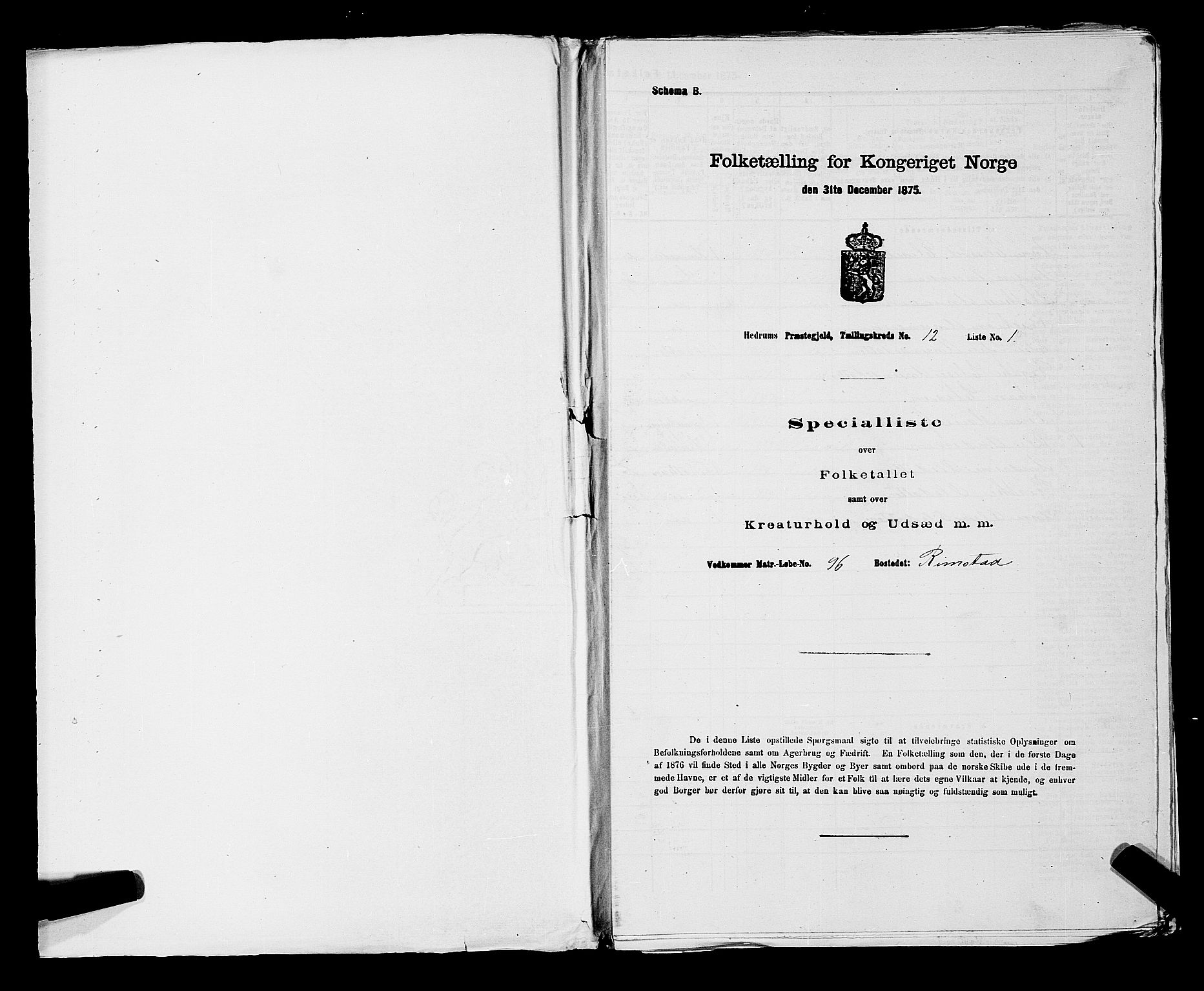 SAKO, Folketelling 1875 for 0727P Hedrum prestegjeld, 1875, s. 1177
