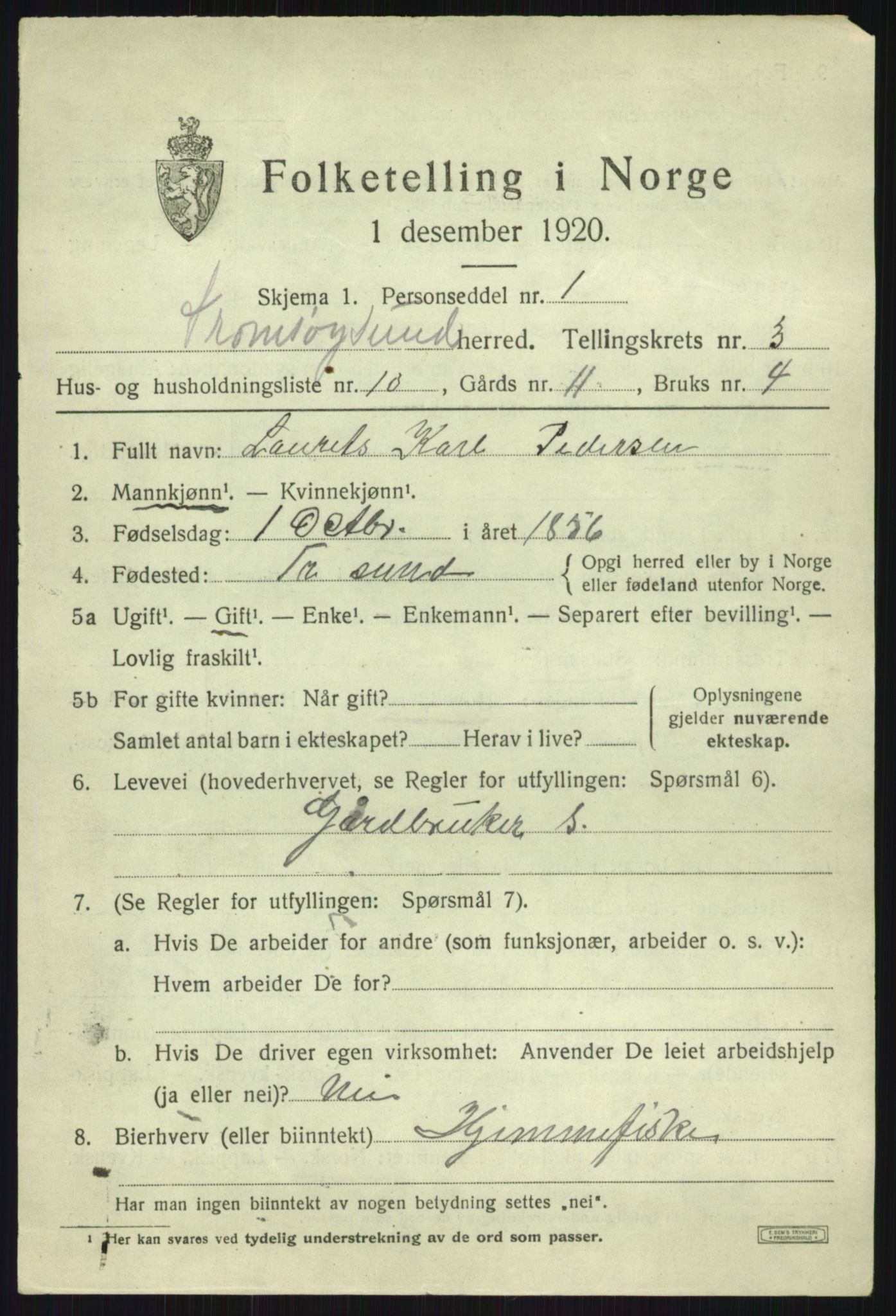 SATØ, Folketelling 1920 for 1934 Tromsøysund herred, 1920, s. 2812