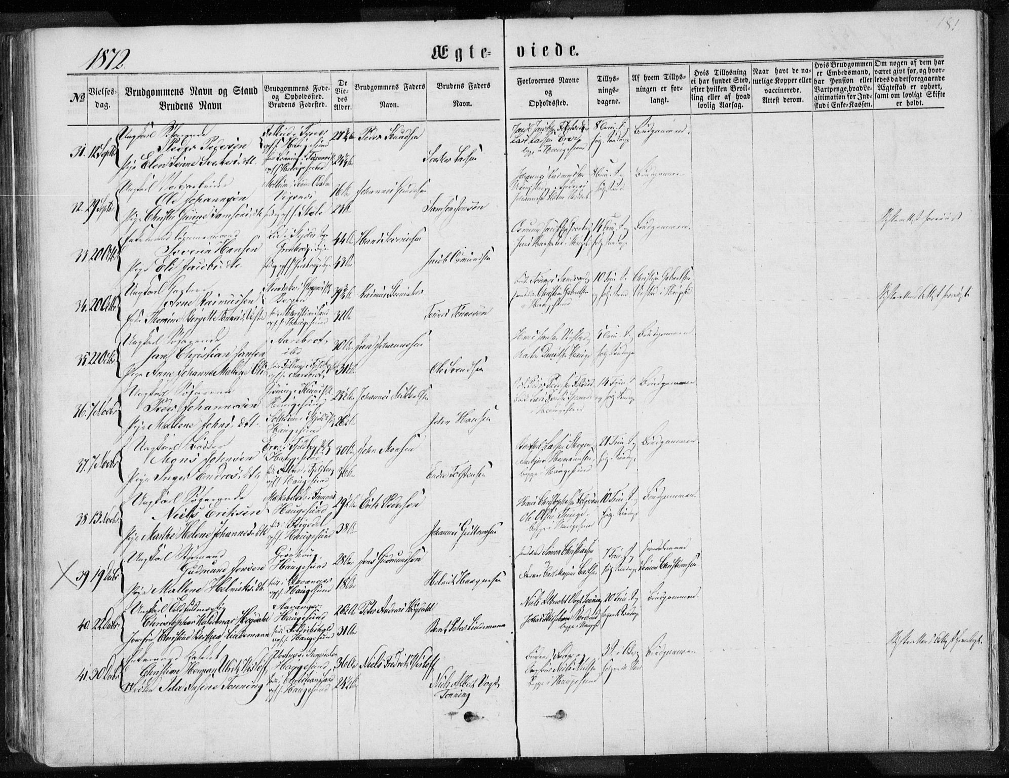 Torvastad sokneprestkontor, AV/SAST-A -101857/H/Ha/Haa/L0012: Ministerialbok nr. A 12.1, 1867-1877, s. 181