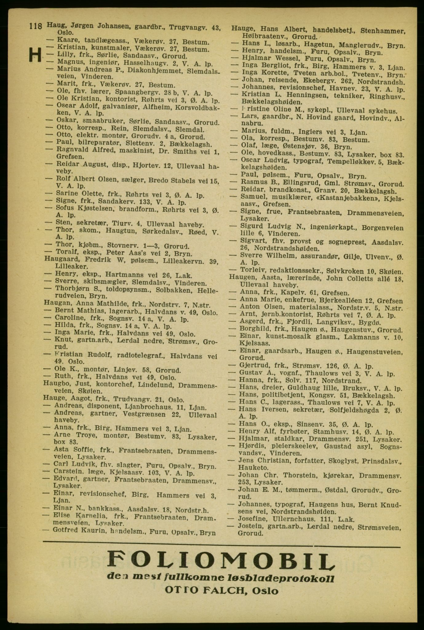 Aker adressebok/adressekalender, PUBL/001/A/004: Aker adressebok, 1929, s. 118