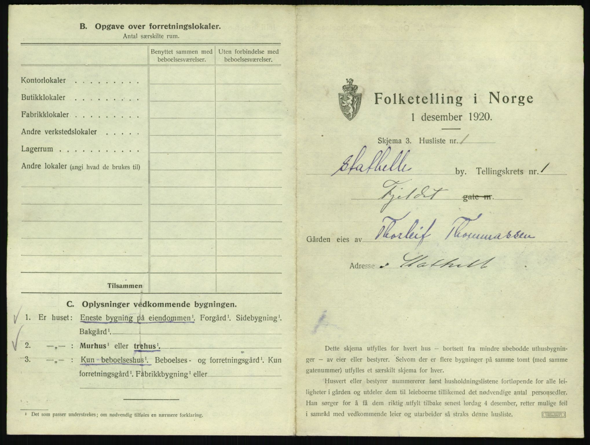 SAKO, Folketelling 1920 for 0803 Stathelle ladested, 1920, s. 13