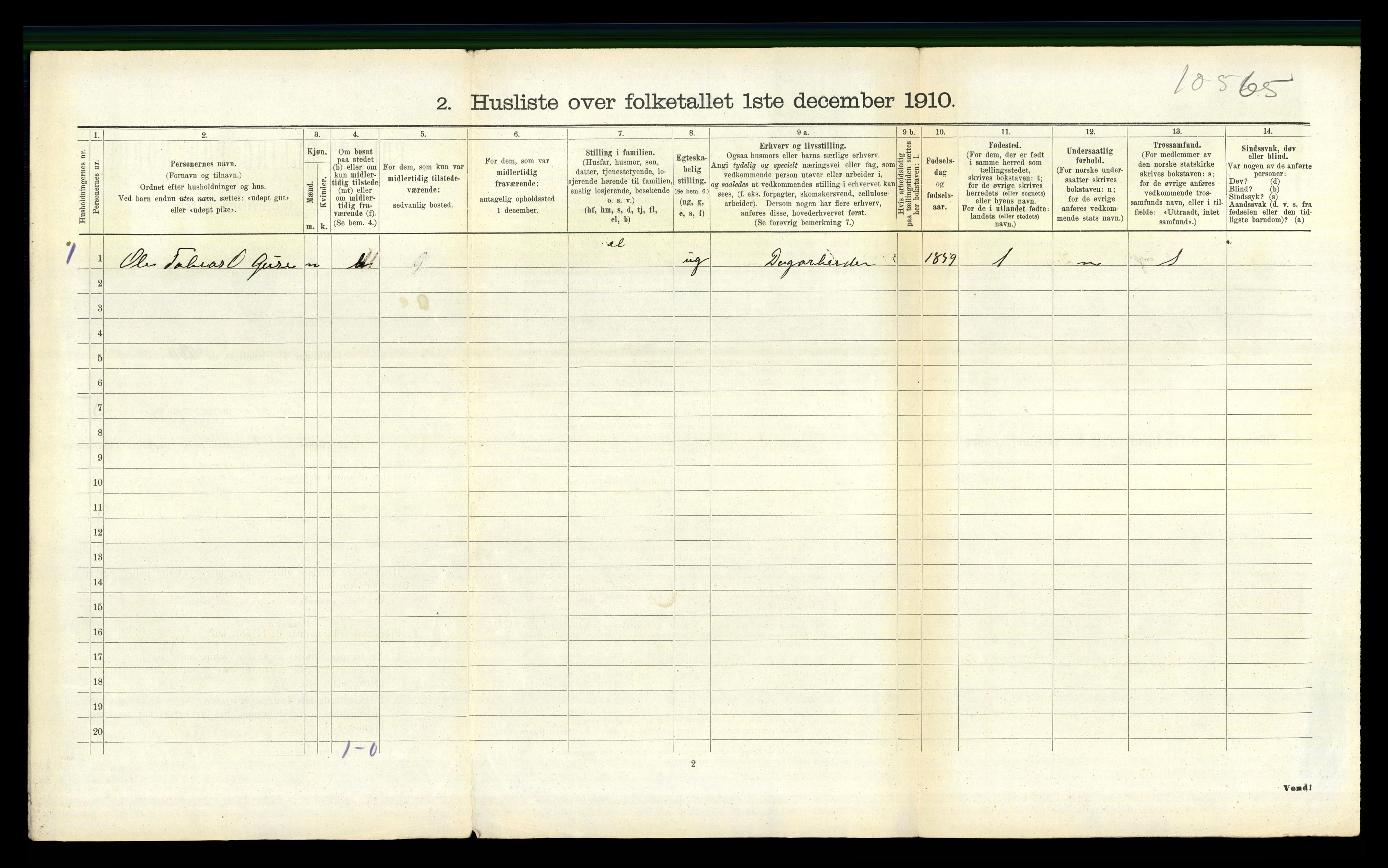 RA, Folketelling 1910 for 1037 Liknes herred, 1910, s. 895