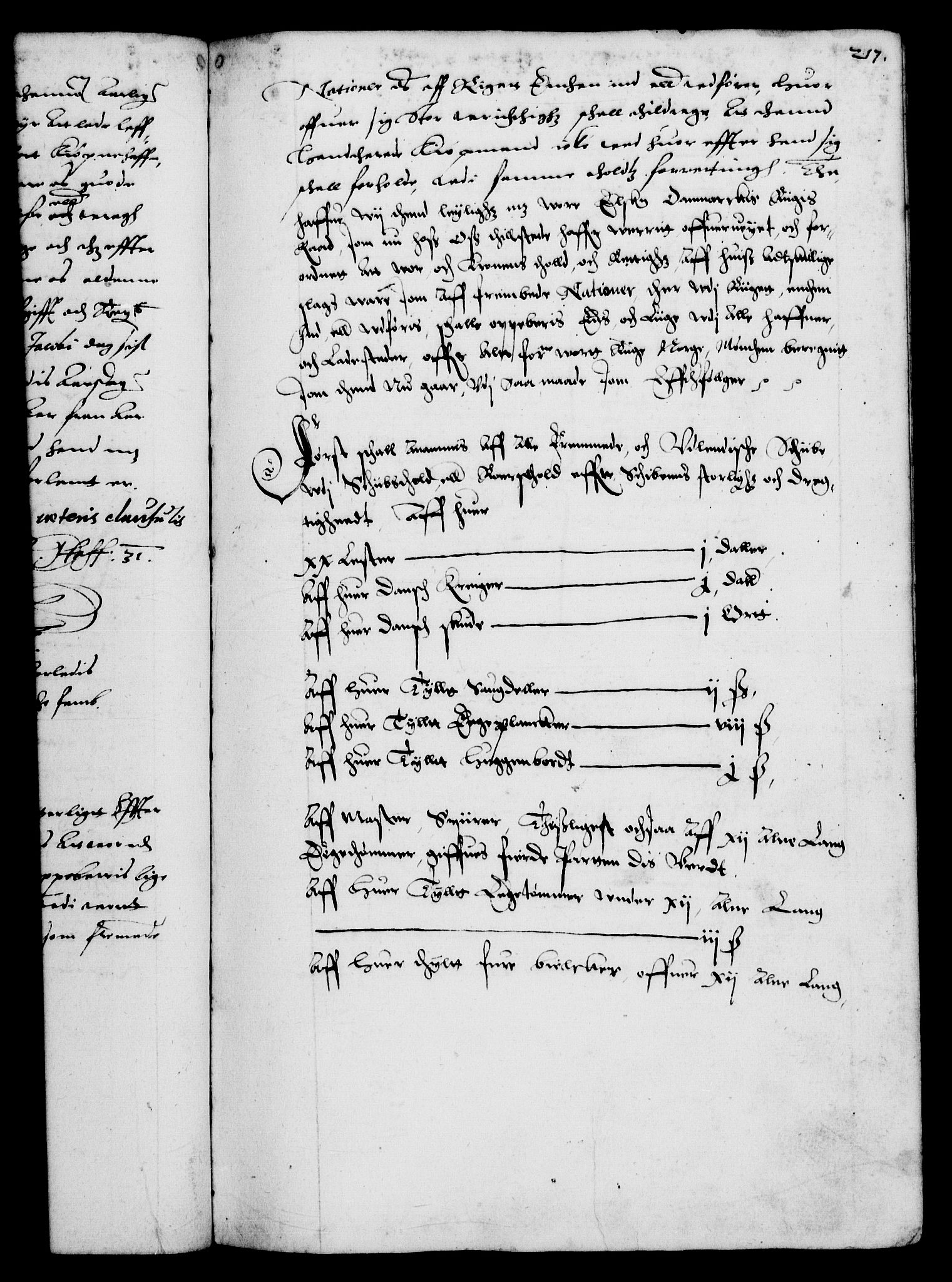 Danske Kanselli 1572-1799, AV/RA-EA-3023/F/Fc/Fca/Fcaa/L0002: Norske registre (mikrofilm), 1588-1596, s. 217a