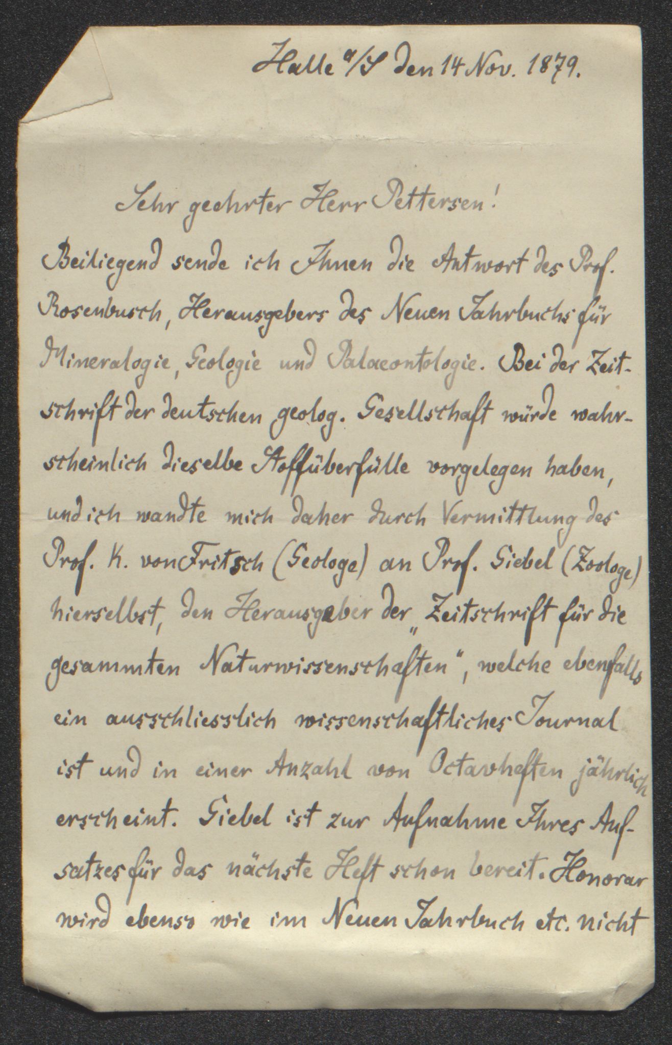 Tromsø Museum, AV/SATØ-S-0162/D/Db/L0033: Journalsaker og innkomne brev, 1879-1882, s. 39