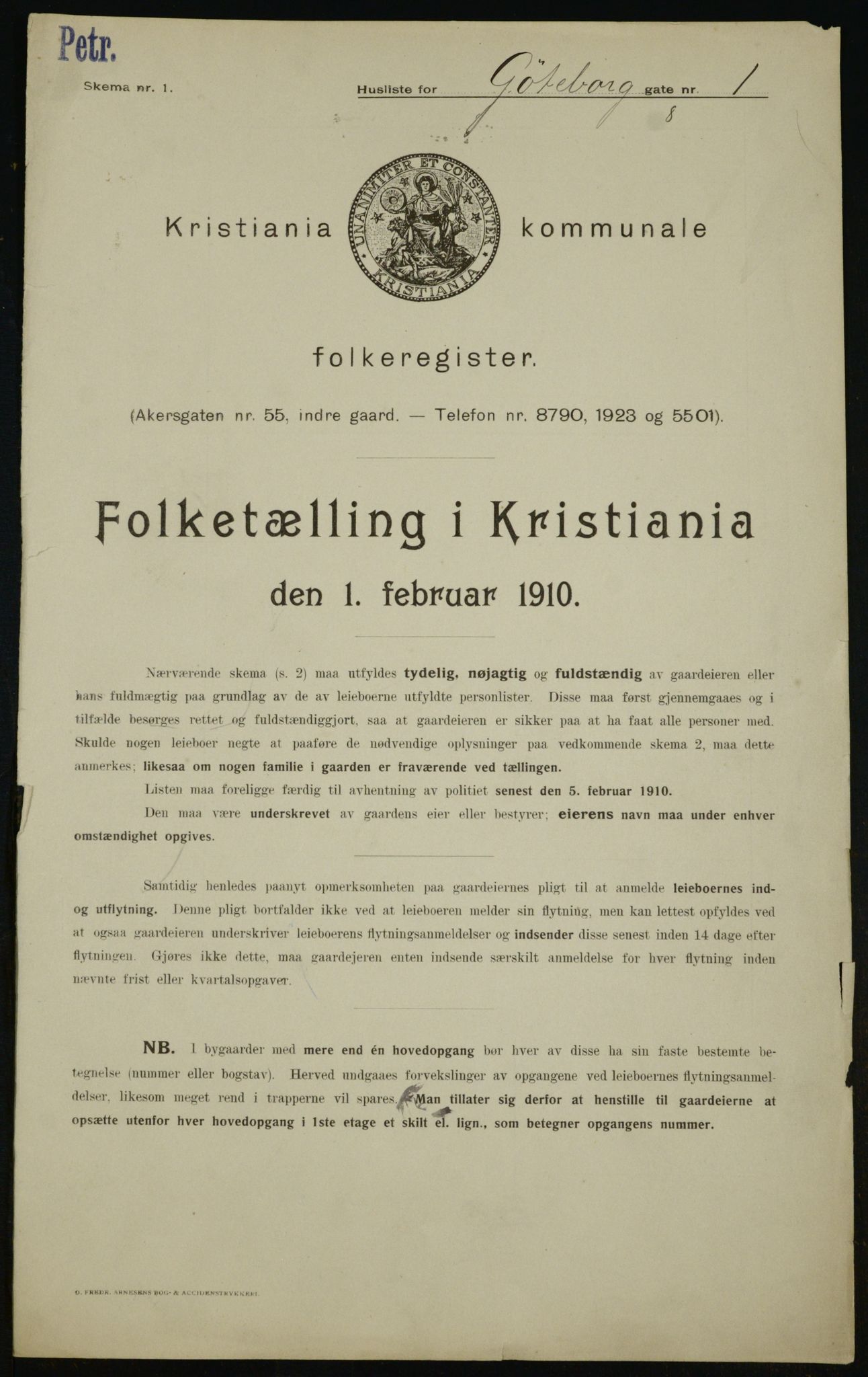 OBA, Kommunal folketelling 1.2.1910 for Kristiania, 1910, s. 31336
