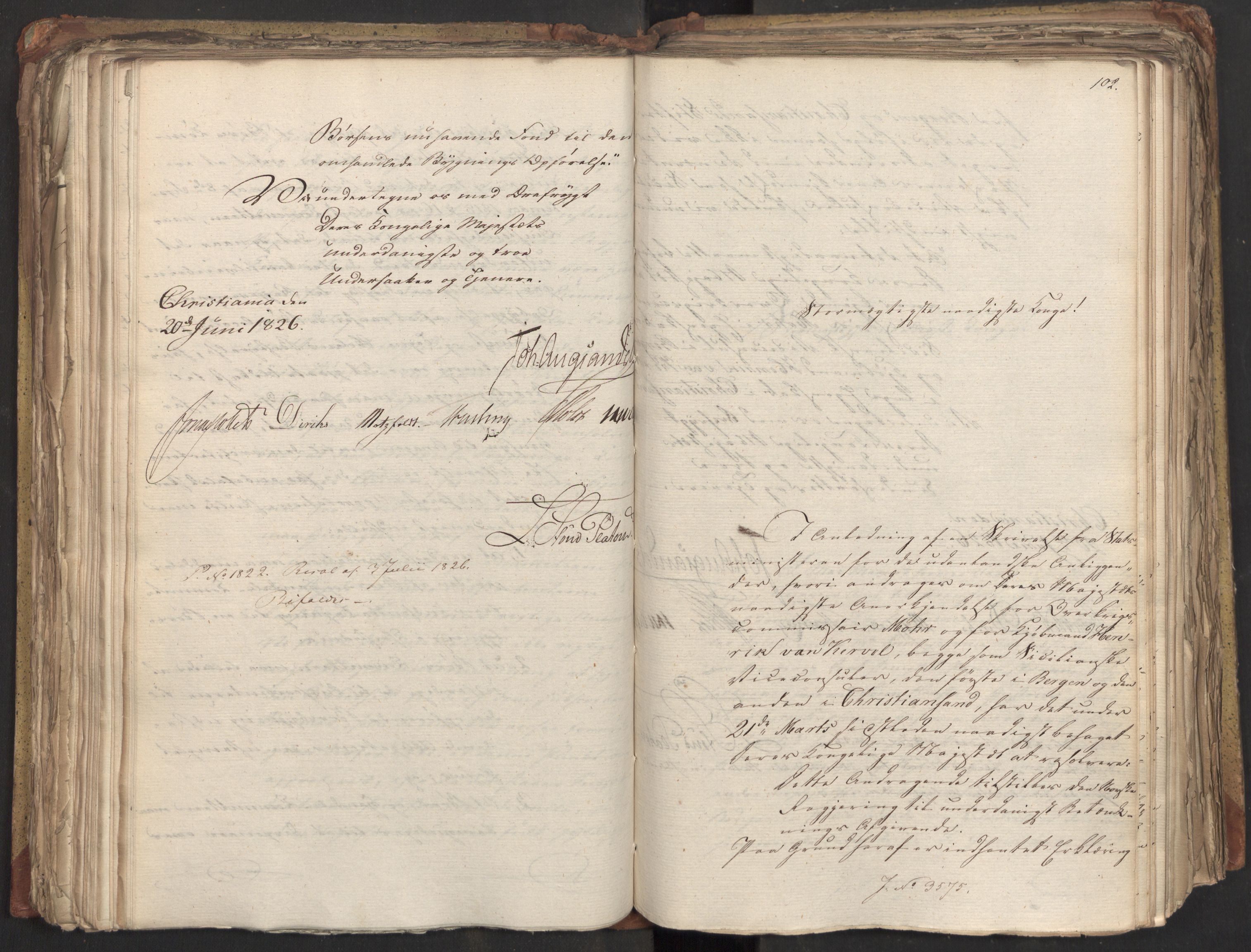 Statsrådsavdelingen i Stockholm, AV/RA-S-1003/D/Da/L0047: Regjeringsinnstillinger nr. 3501-3659, 1826, s. 210