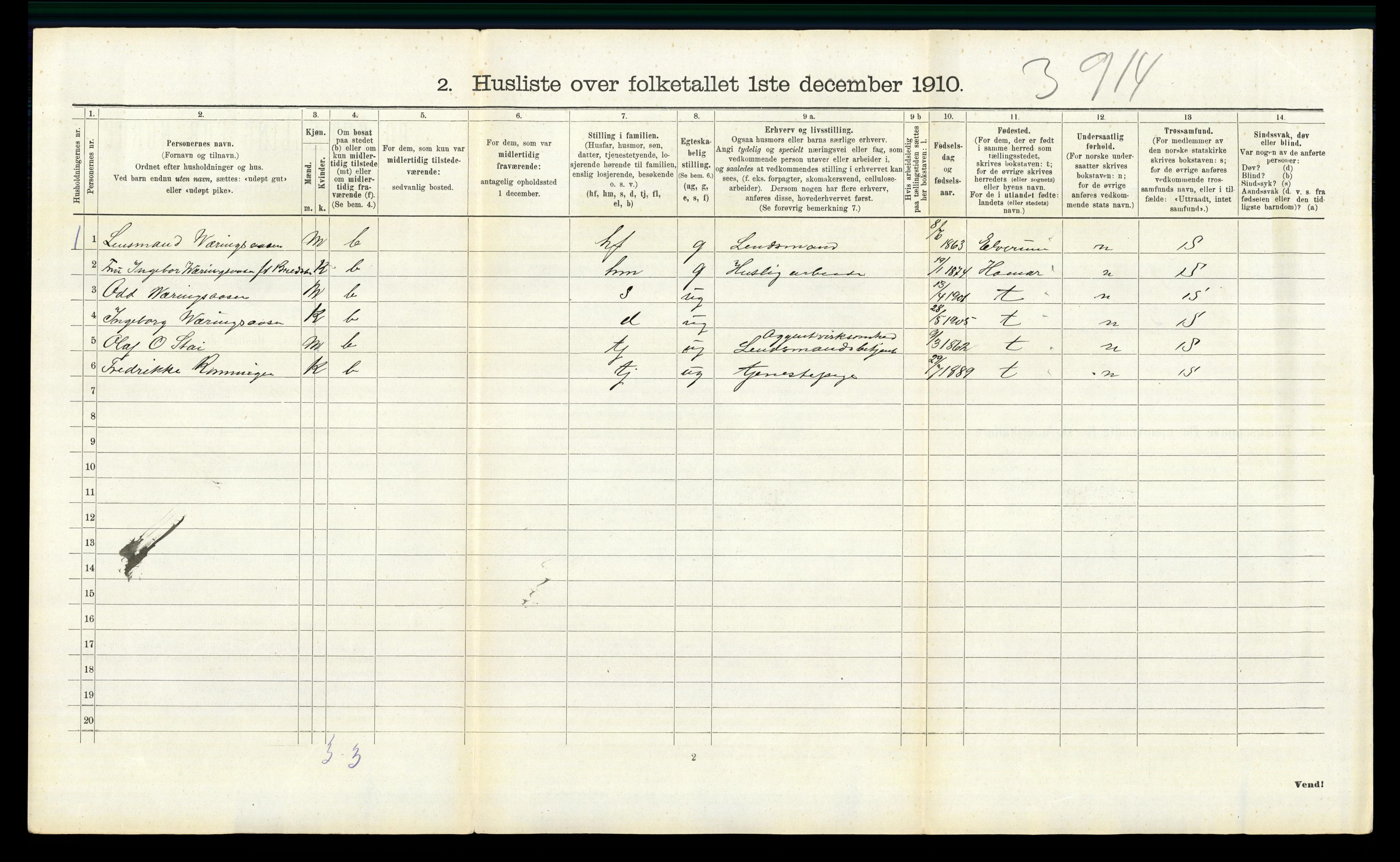 RA, Folketelling 1910 for 0430 Stor-Elvdal herred, 1910, s. 550