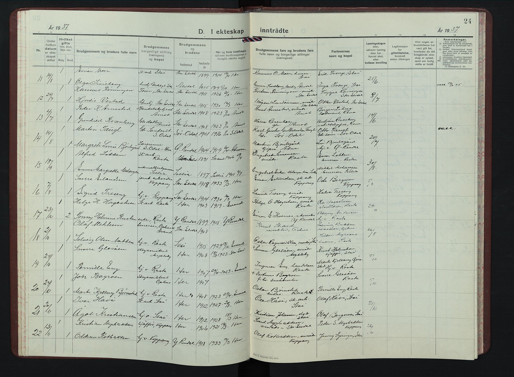 Stor-Elvdal prestekontor, SAH/PREST-052/H/Ha/Hab/L0009: Klokkerbok nr. 9, 1927-1955, s. 24