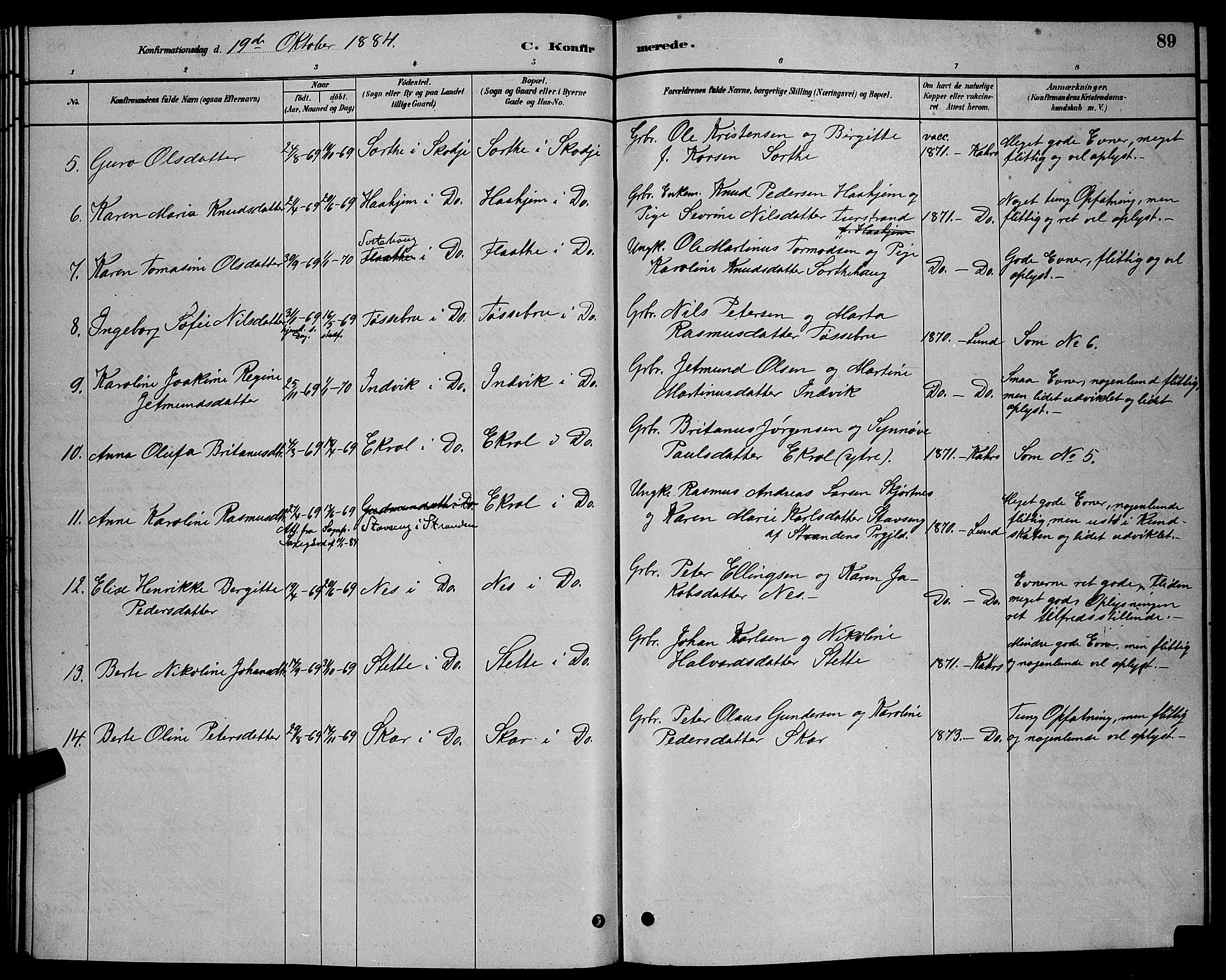 Ministerialprotokoller, klokkerbøker og fødselsregistre - Møre og Romsdal, AV/SAT-A-1454/524/L0365: Klokkerbok nr. 524C06, 1880-1899, s. 89