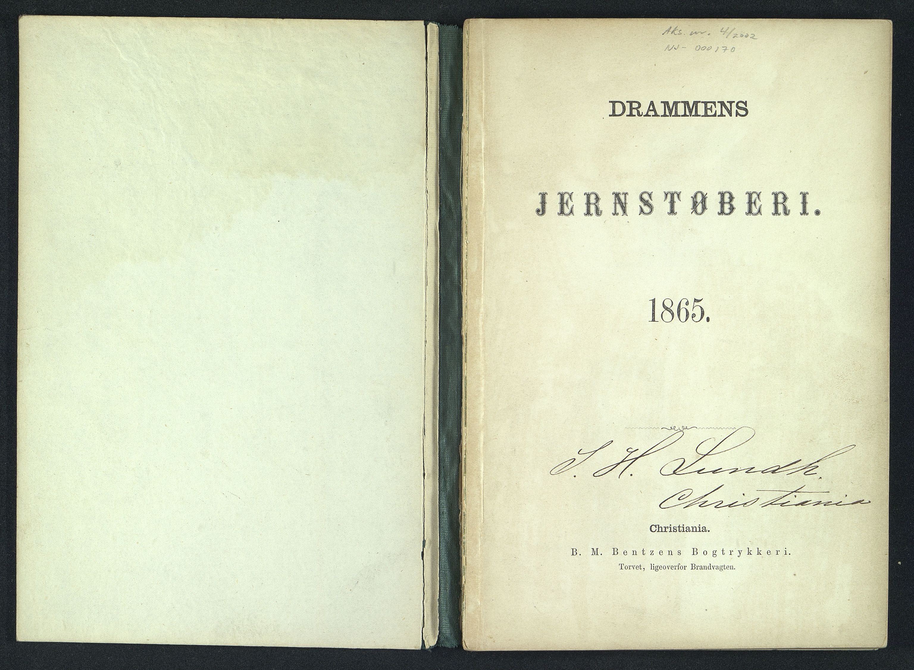 Næs Jernverksmuseets samling av historiske ovnskataloger, NESJ/NJM-006/01/L0050: Drammens Jernstøberi, 1865, 1865