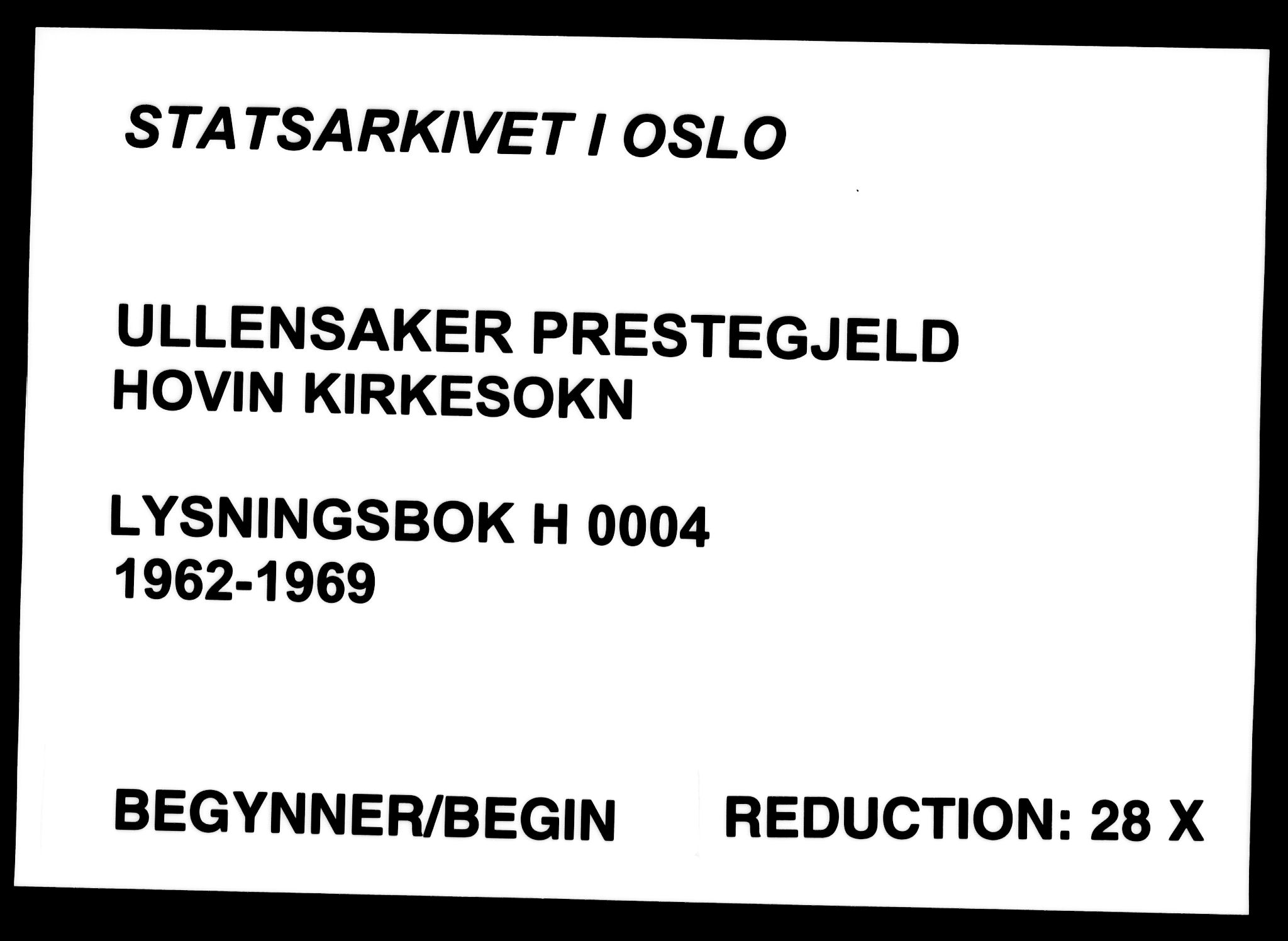 Ullensaker prestekontor Kirkebøker, SAO/A-10236a/H/Ha/L0004: Lysningsprotokoll nr. 4, 1962-1969