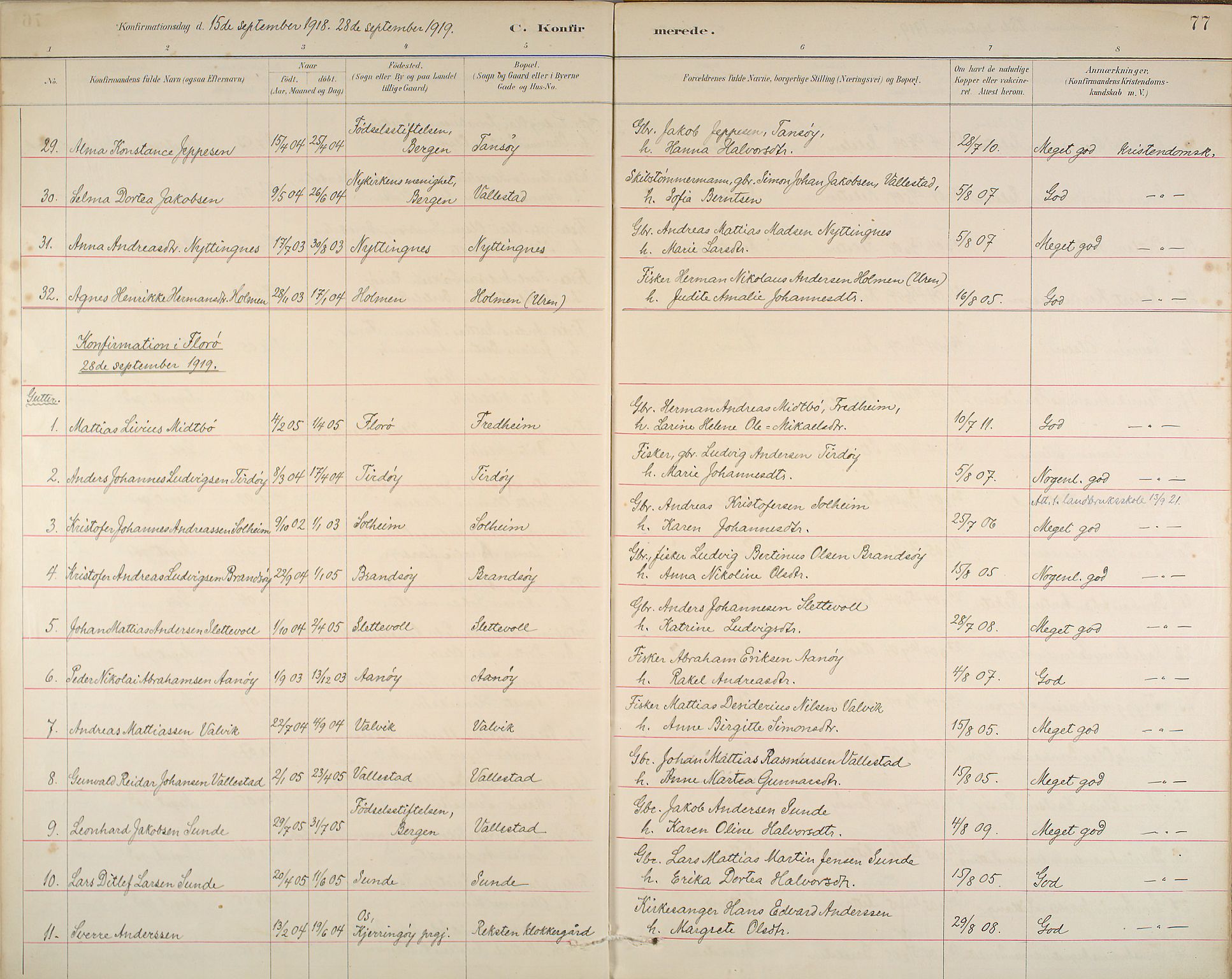 Kinn sokneprestembete, SAB/A-80801/H/Haa/Haab/L0006: Ministerialbok nr. B 6, 1883-1925, s. 77